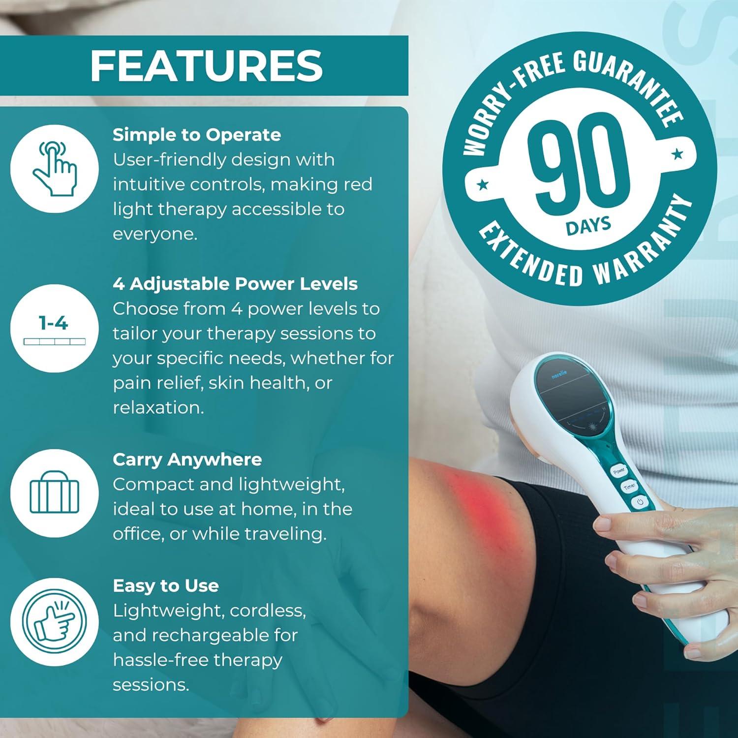 Varita de Terapia con Láser Frío Norelie RedRevive 650nm 808nm