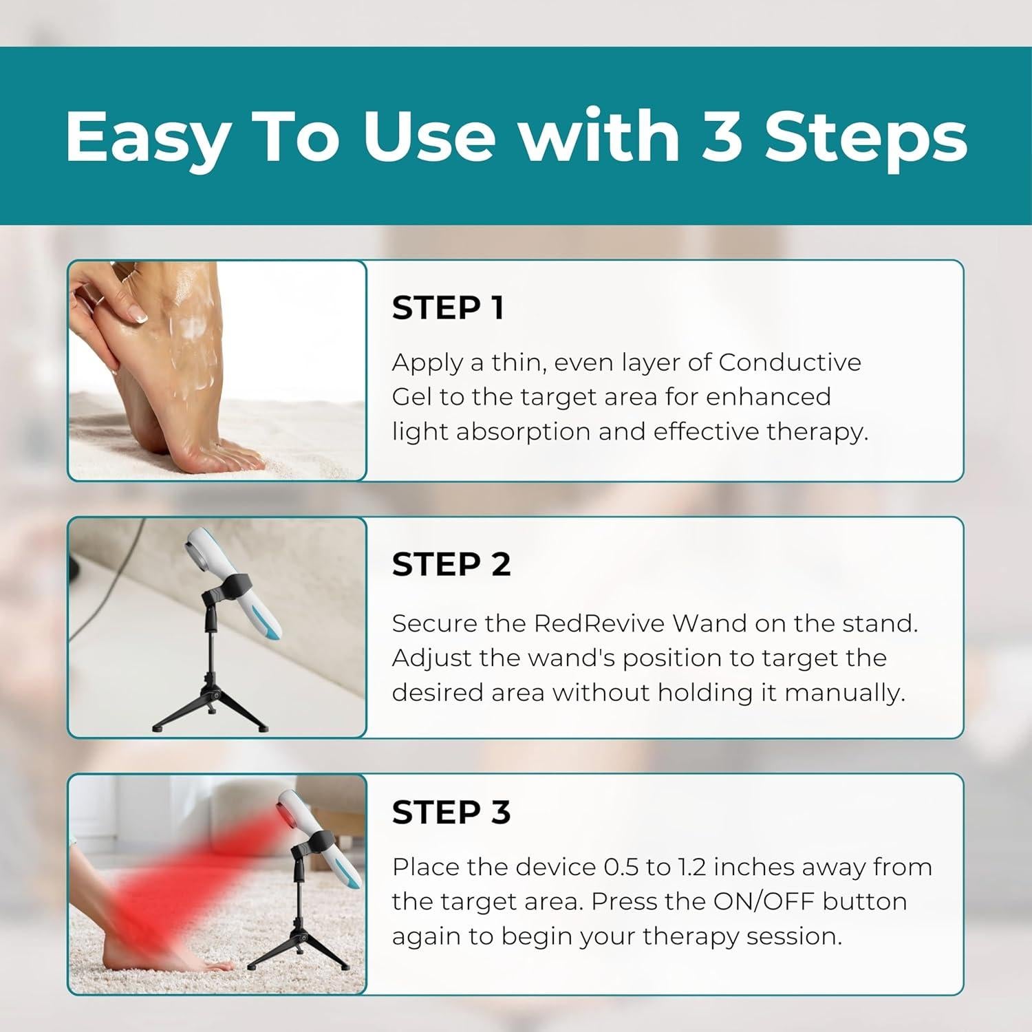 Varita de Terapia con Láser Frío Norelie RedRevive 650nm 808nm