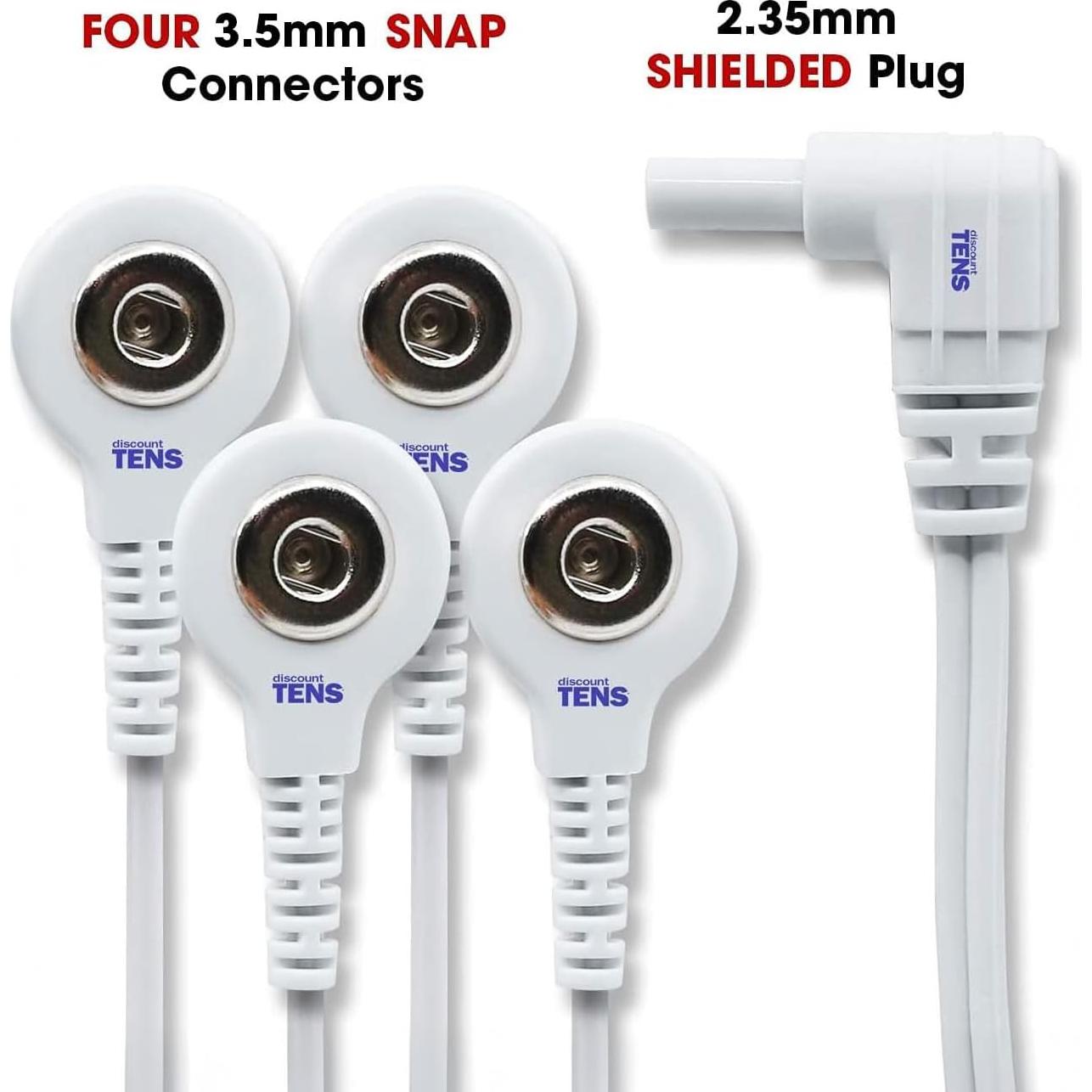 Cables de Conexión TENS Descuento - 4 Conectores 3.5mm y 2mm - Paquete de 2