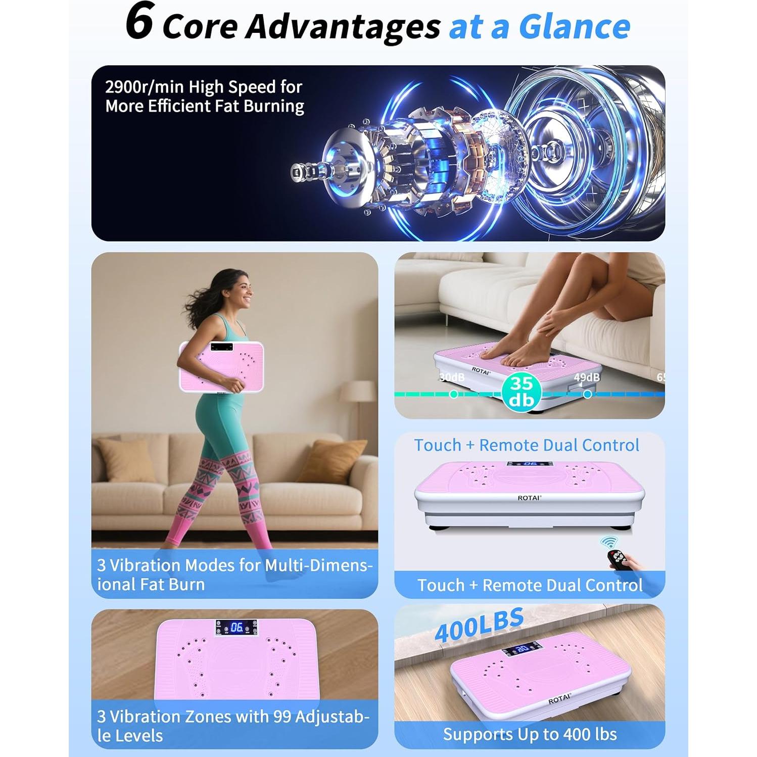 Máquina de Ejercicio Vibratoria RotaI ROTVP003-LPK 181 kg