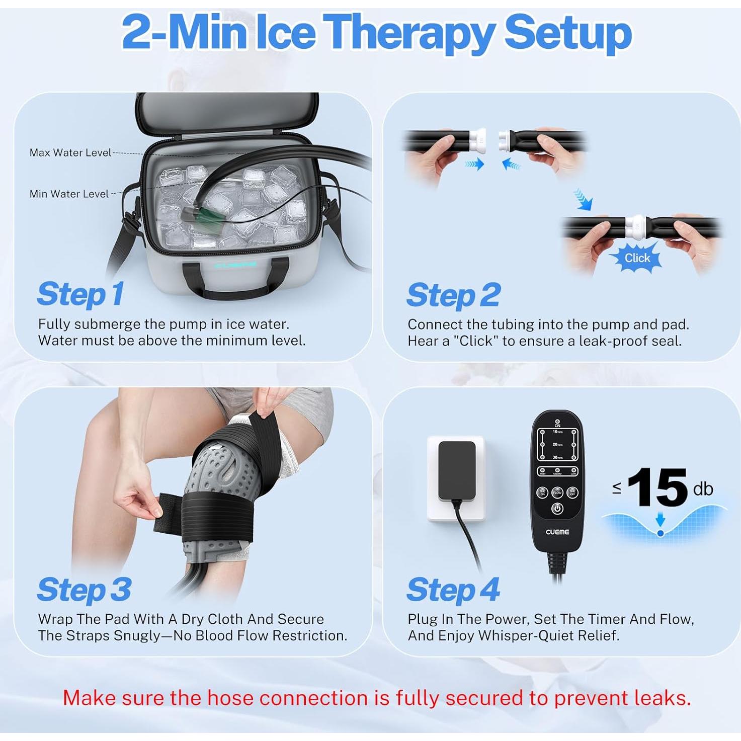 Máquina de Terapia Fría CUEME con Temporizador y Almohadilla