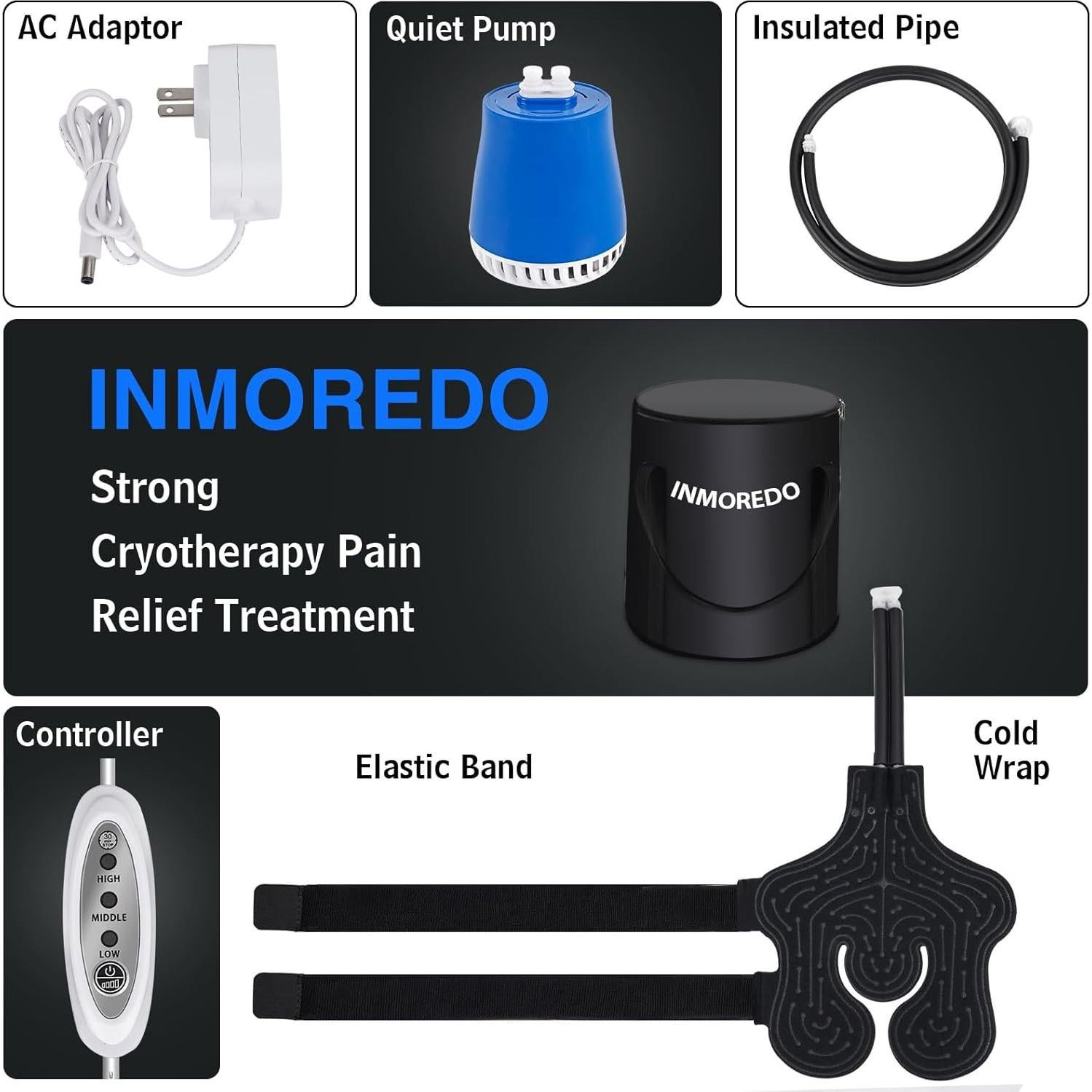 Máquina de Terapia Fría Portátil Inmoredo - Almohadilla Universal 25.4cm
