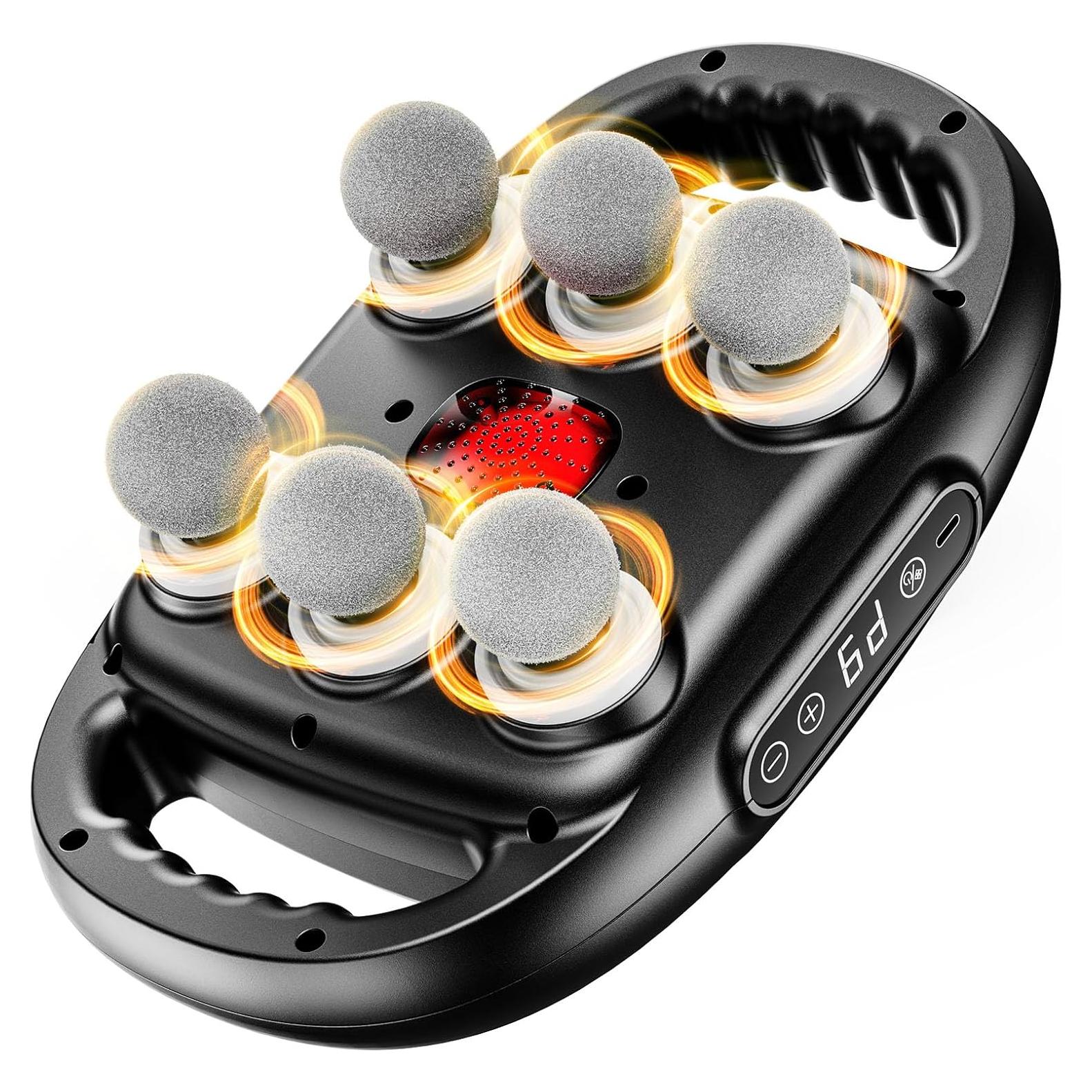 Pistola de Masaje Eléctrica EURPMASK 6 Cabezas 9 Modos Intensidad