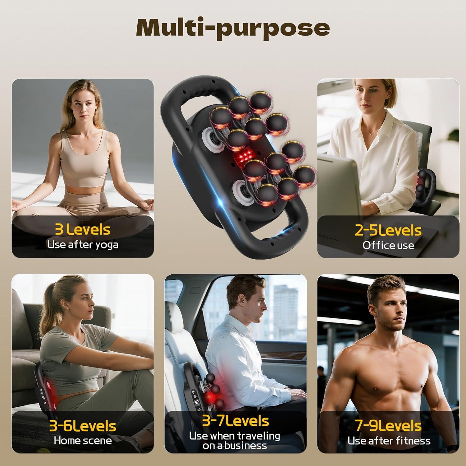 Pistola de Masaje Eléctrica TenSine 12mm 9 Modos Inalámbrica