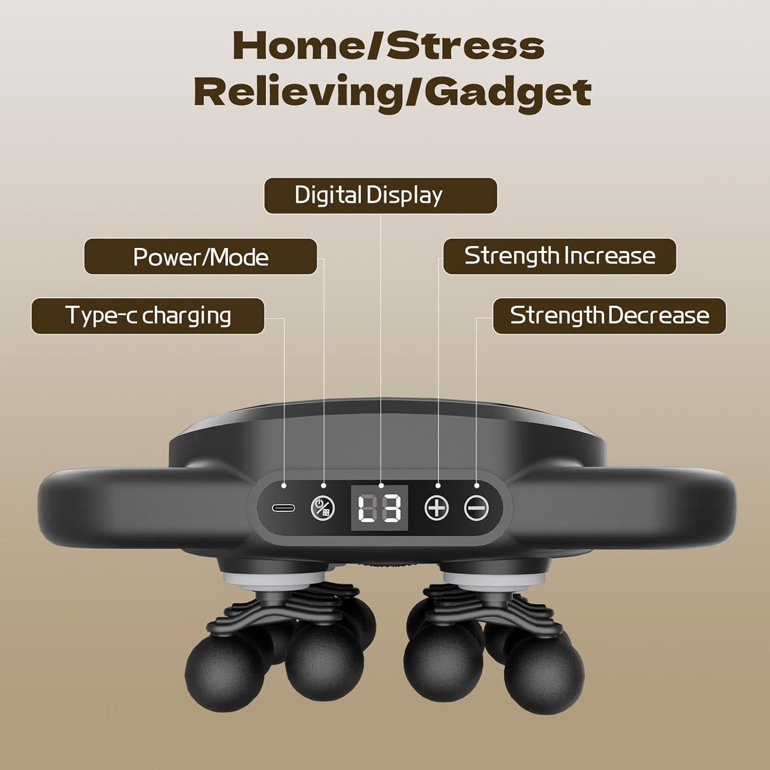 Pistola de Masaje Eléctrica TenSine 12mm 9 Modos Inalámbrica