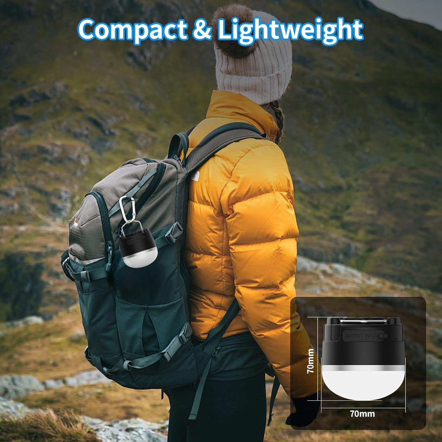 Linterna de Camping LED TOHETO 1000LM RGB Recargable IPX5