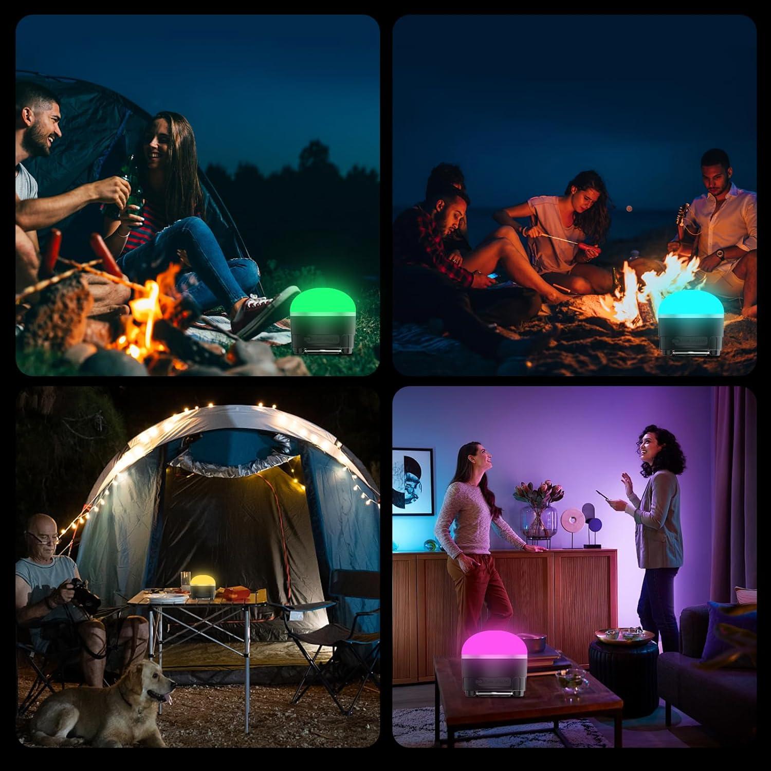 Linterna de Camping LED TOHETO 1000LM RGB Recargable IPX5