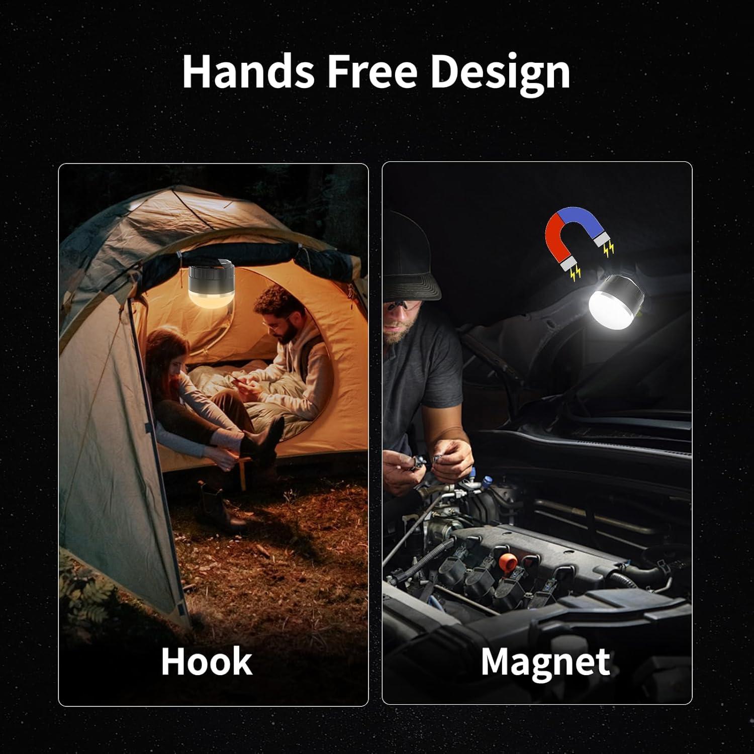 Linterna de Camping LED TOHETO 1000LM RGB Recargable IPX5