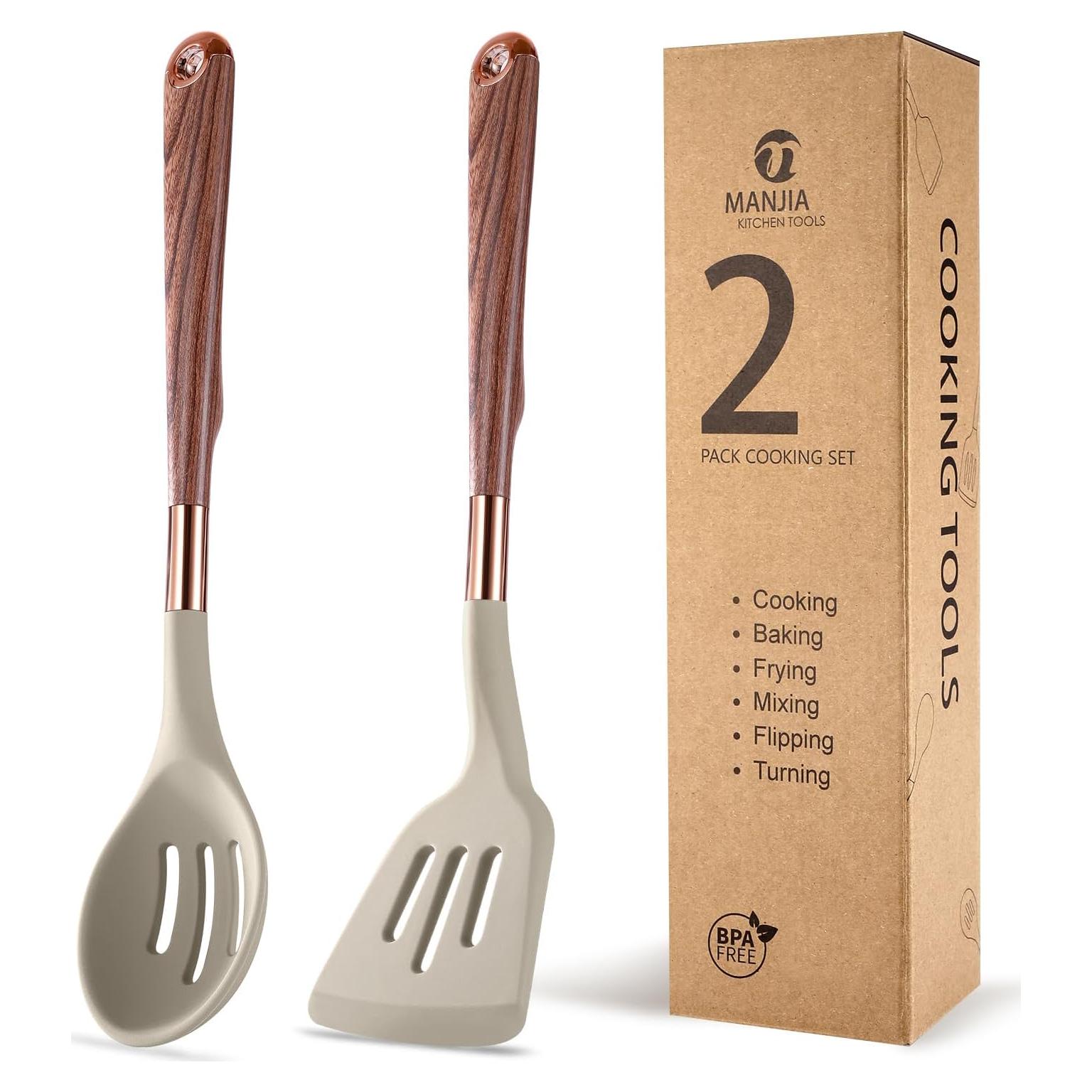 Conjunto de Espátulas de Silicona MANJIA 2 Piezas Antiadherente