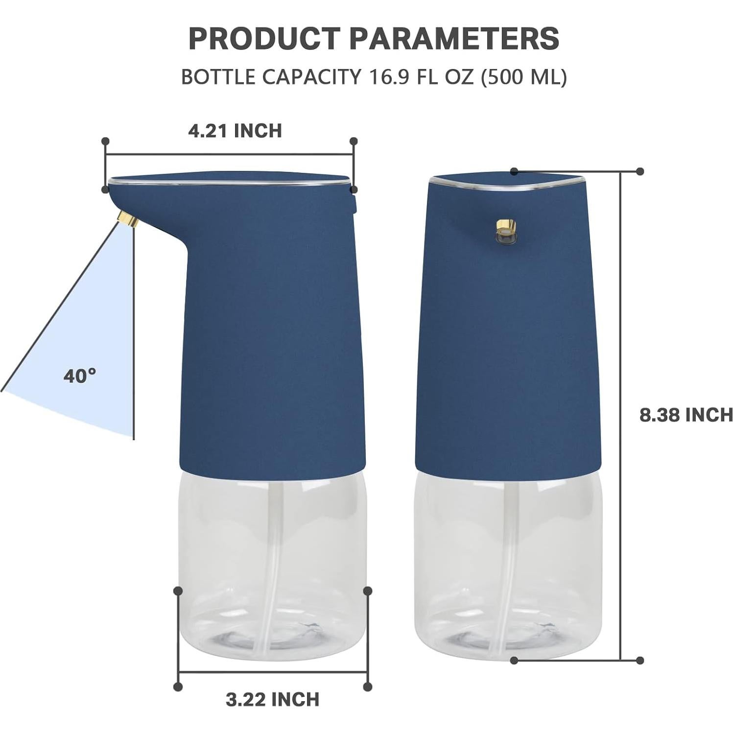 Dispensador de Jabón Automático CozyBlue Recargable 413ml Azul