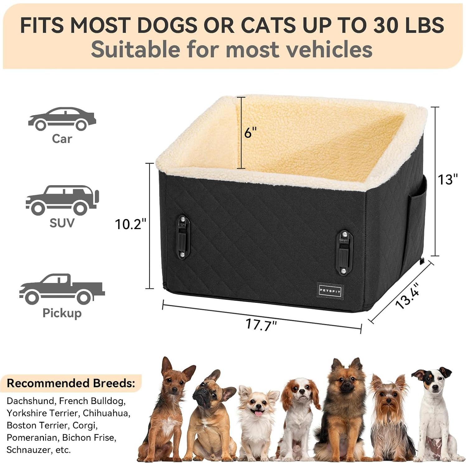 Asiento Elevador para Perros PETSFIT Negro 49x40x34 cm