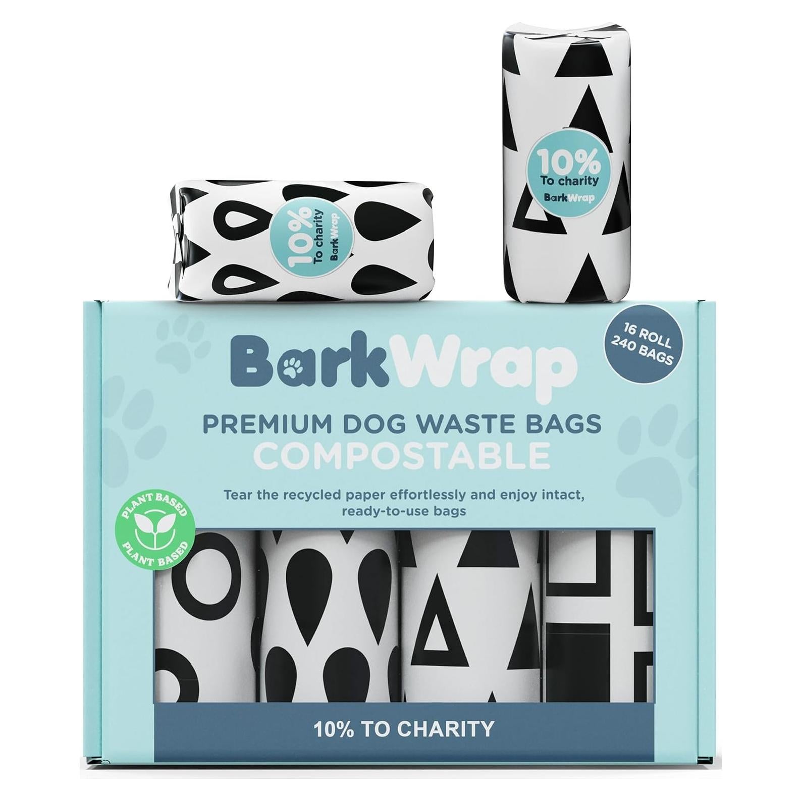 240 Bolsas Biodegradables para Perros BarkWrap - Compostables y Resistentes