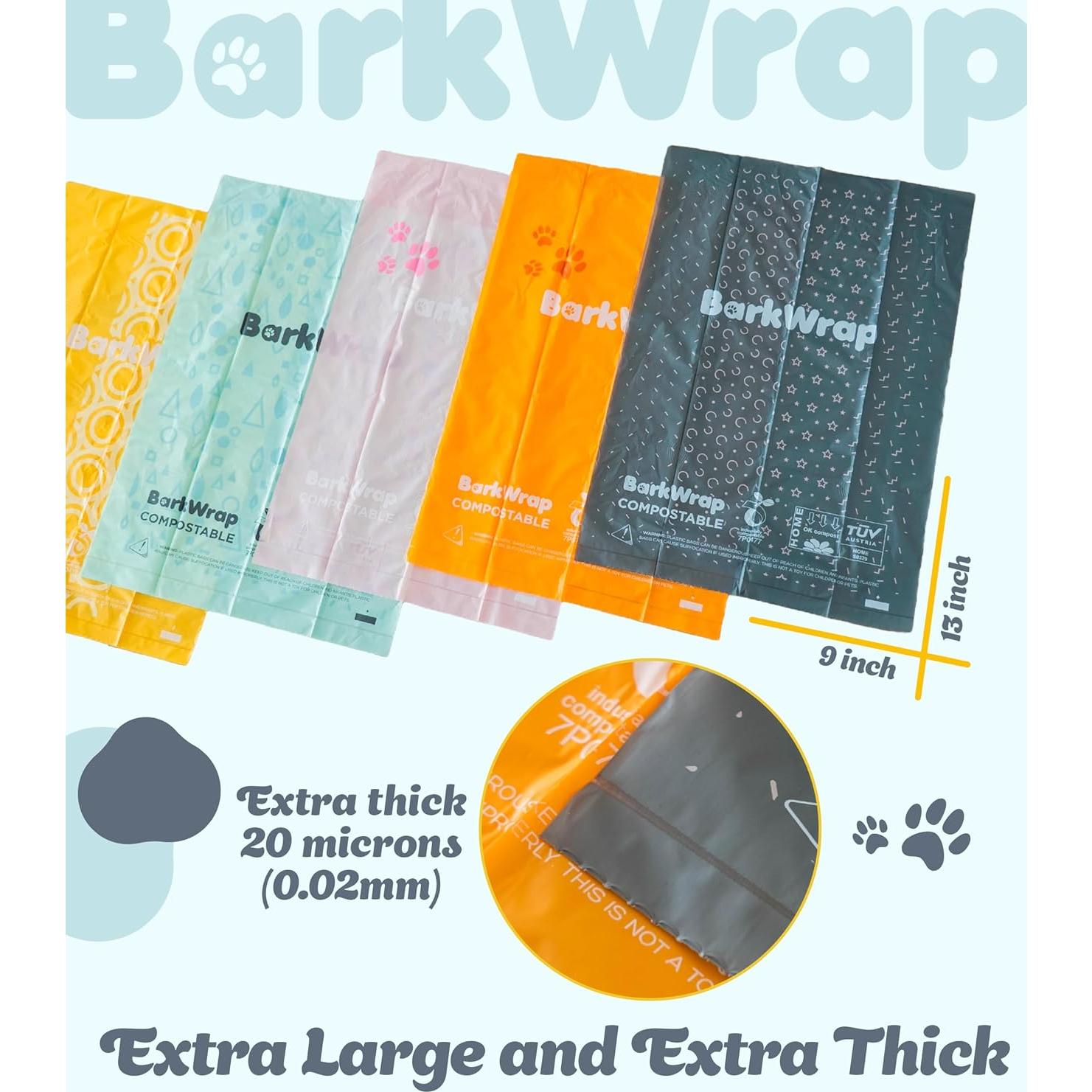 240 Bolsas Biodegradables para Perros BarkWrap - Compostables y Resistentes