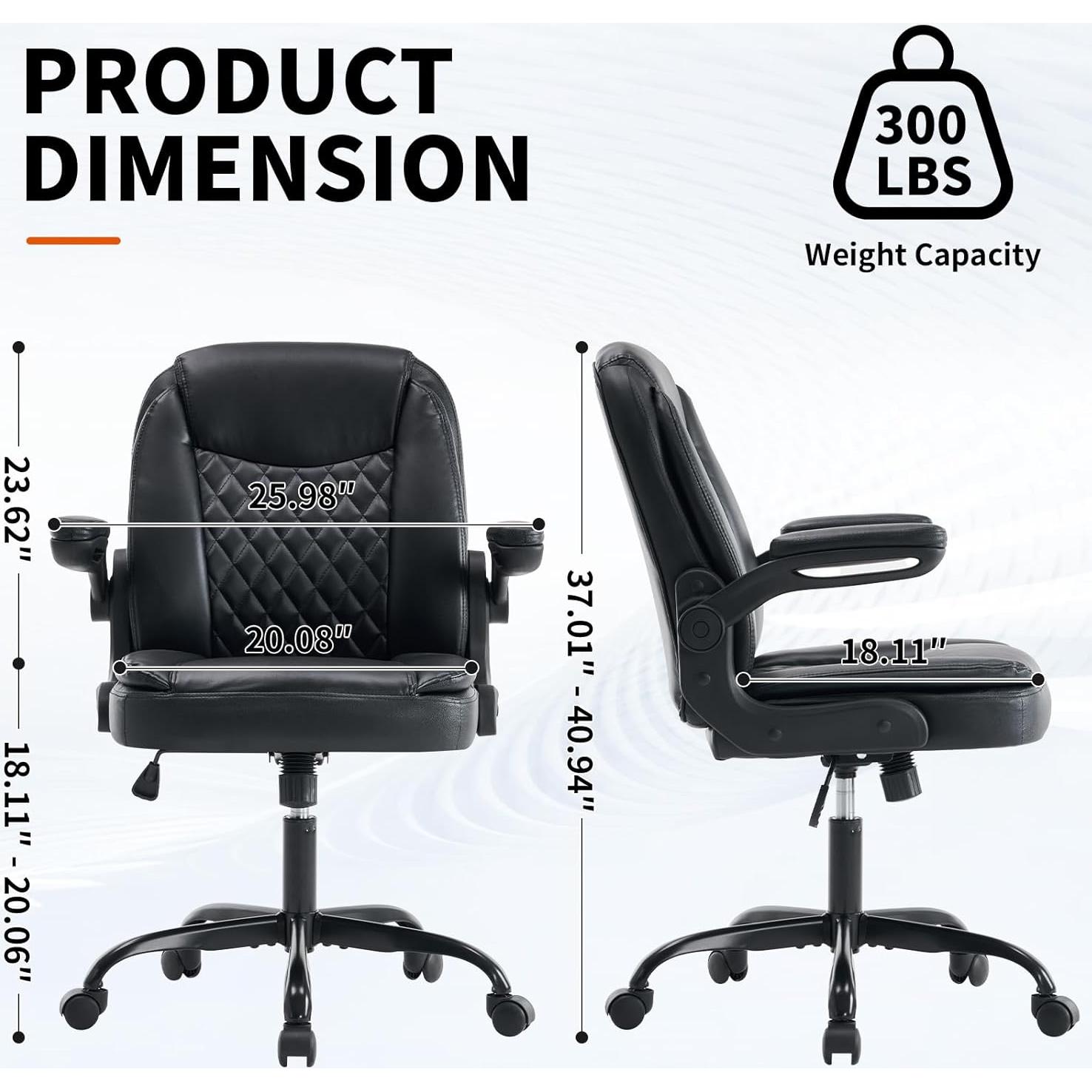 Silla de Oficina Ergonómica Seanrum CZ-4093 Negra con Soporte Lumbar