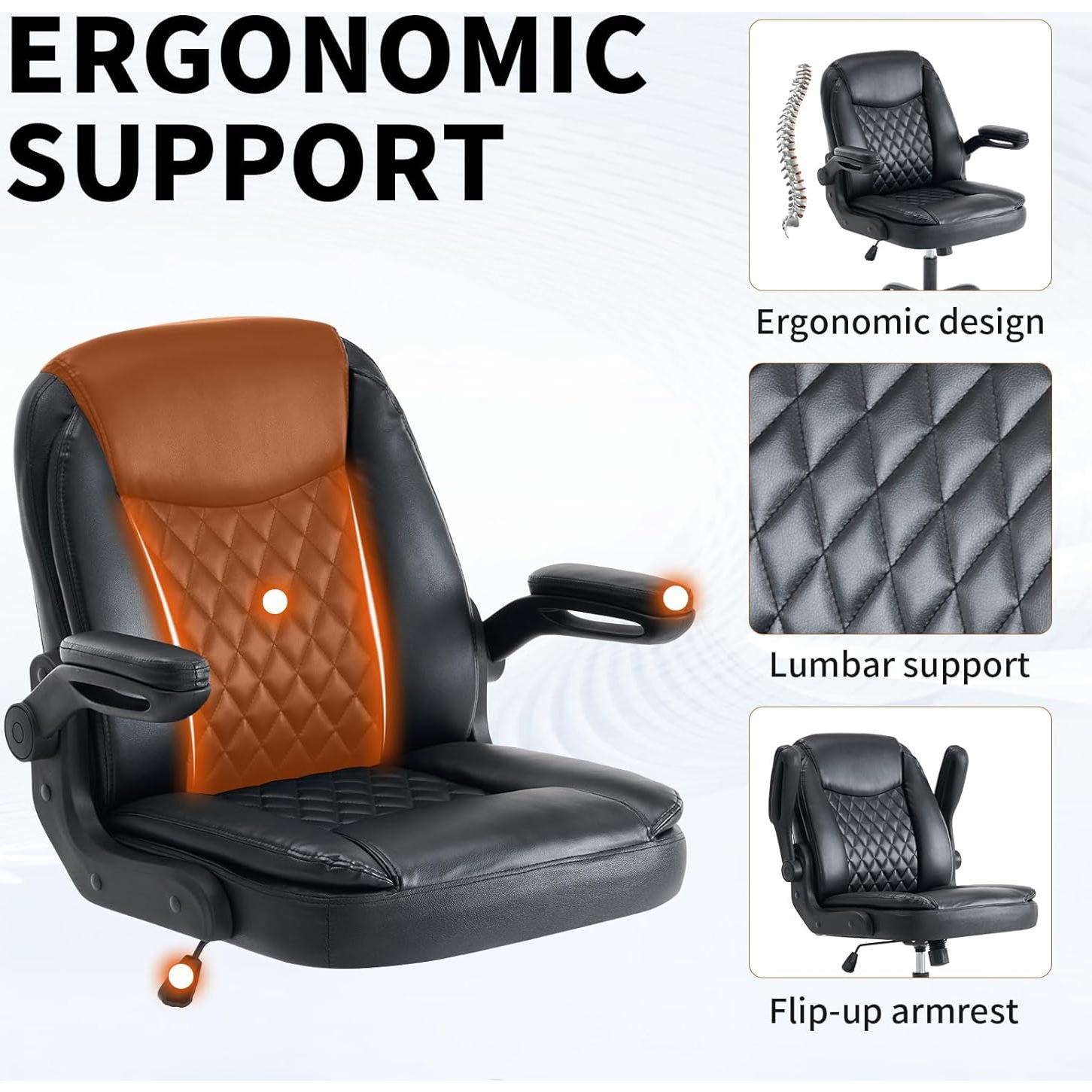 Silla de Oficina Ergonómica Seanrum CZ-4093 Negra con Soporte Lumbar