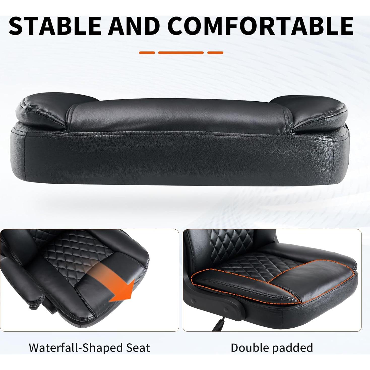 Silla de Oficina Ergonómica Seanrum CZ-4093 Negra con Soporte Lumbar