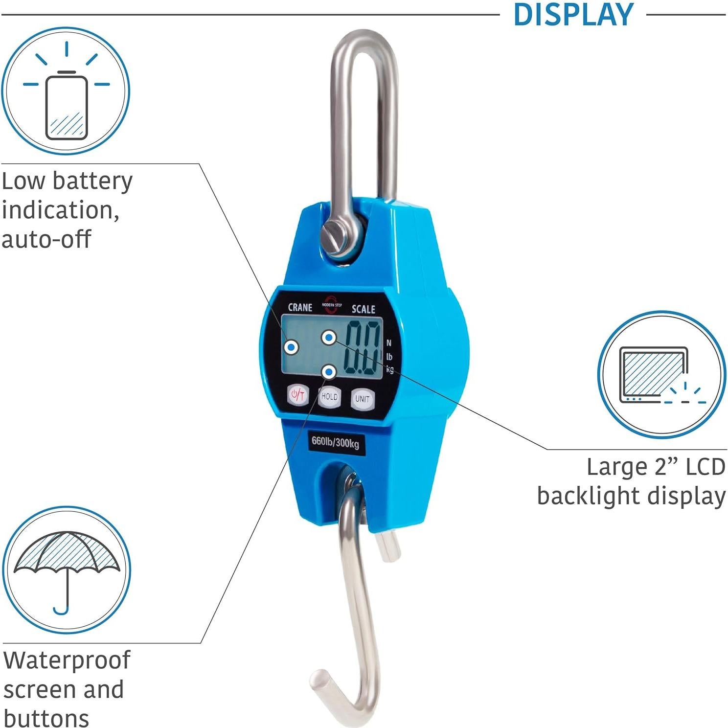 Báscula Digital Colgante Modern Step 300 kg Resistente Agua