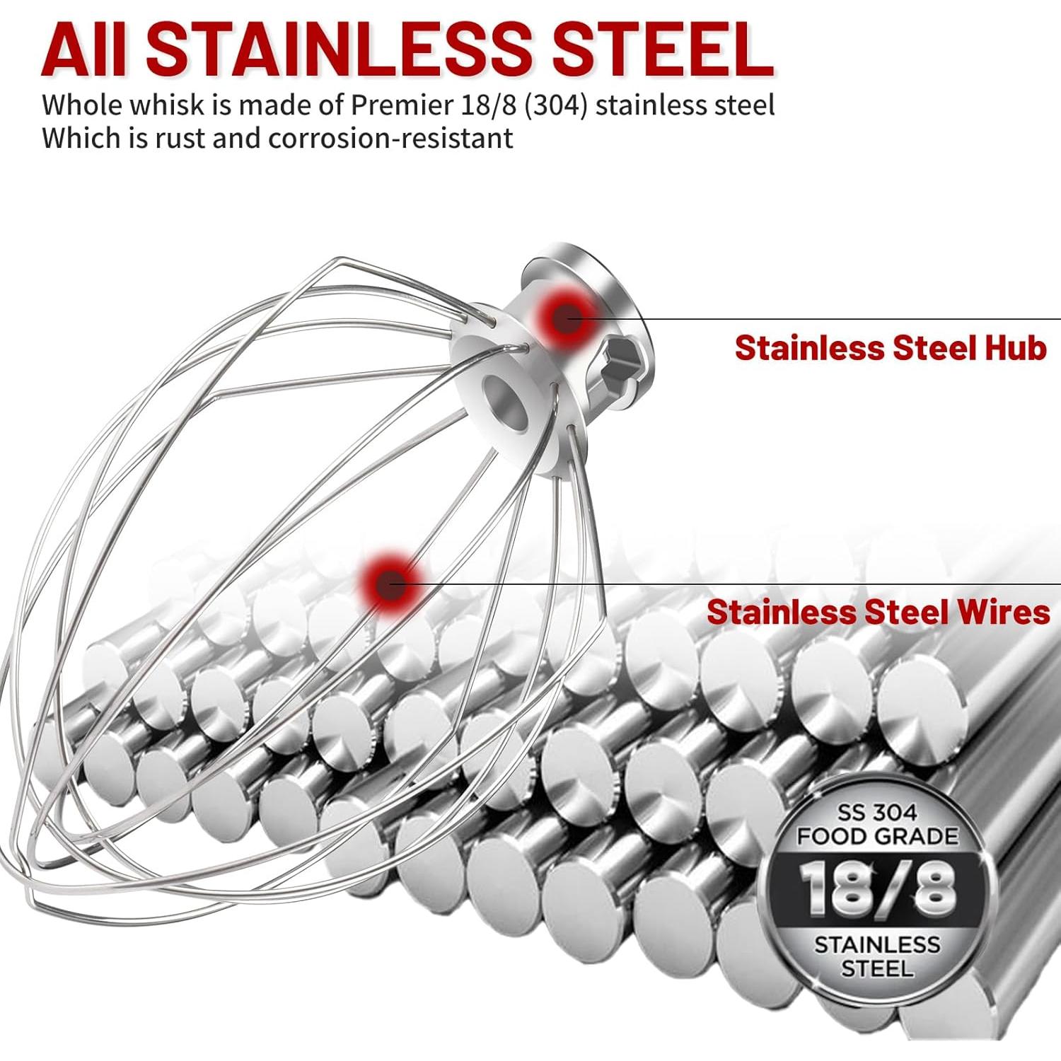 Batidor de Alambre K5A KitchenAid Acero Inoxidable 18/8 6 Qt