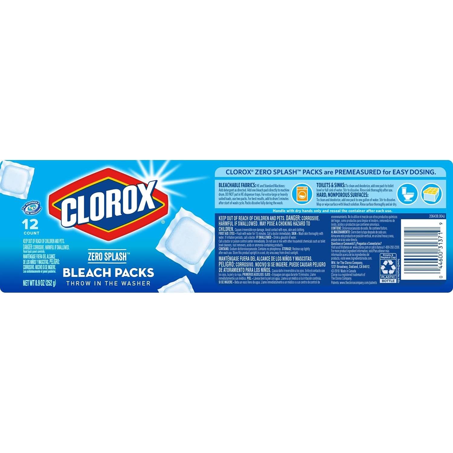 Clorox Paquetes de Blanqueador Sólido 252g - Sin Salpicaduras