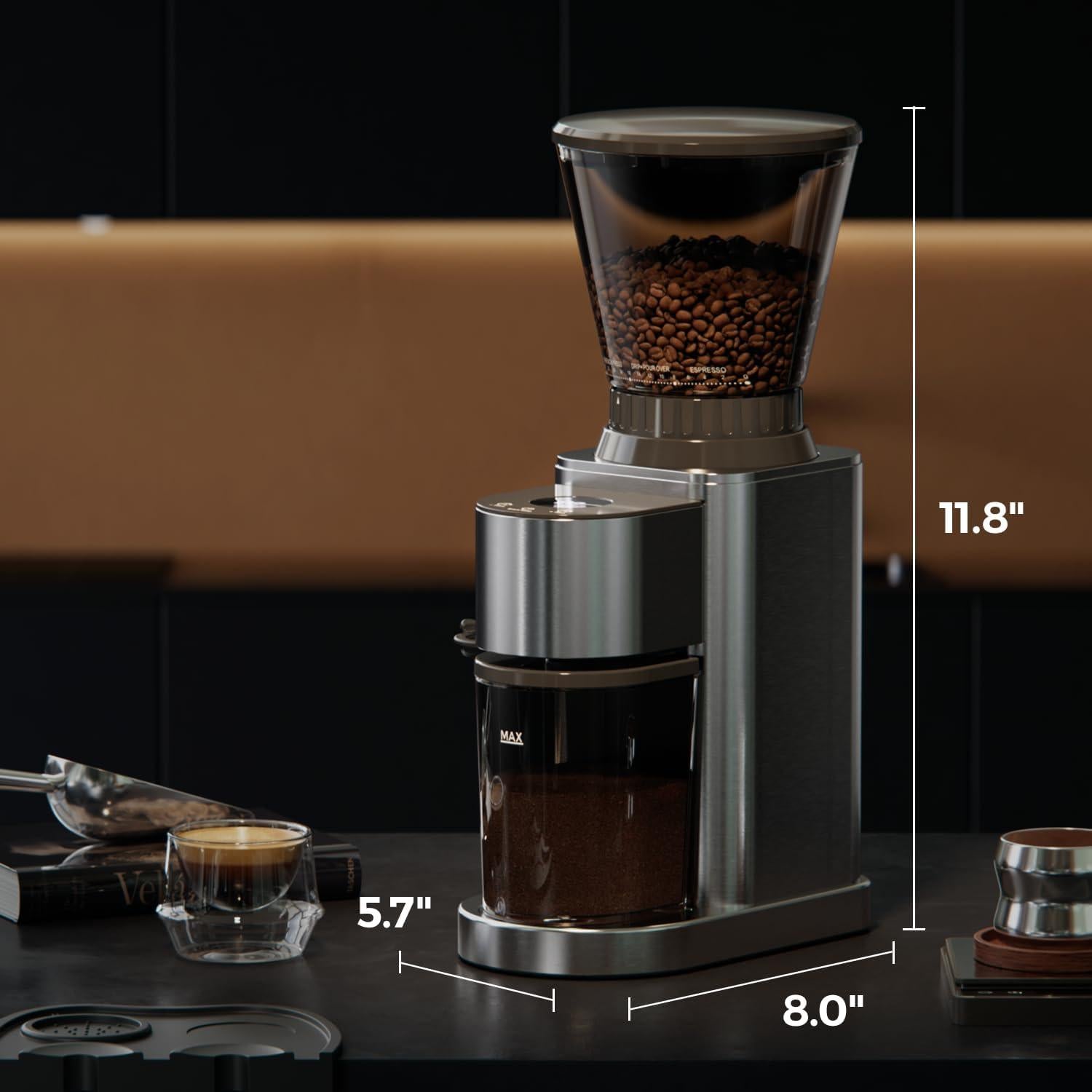 Molino de Café Eléctrico JZ.CAFE con 24 Configuraciones y Temporizador