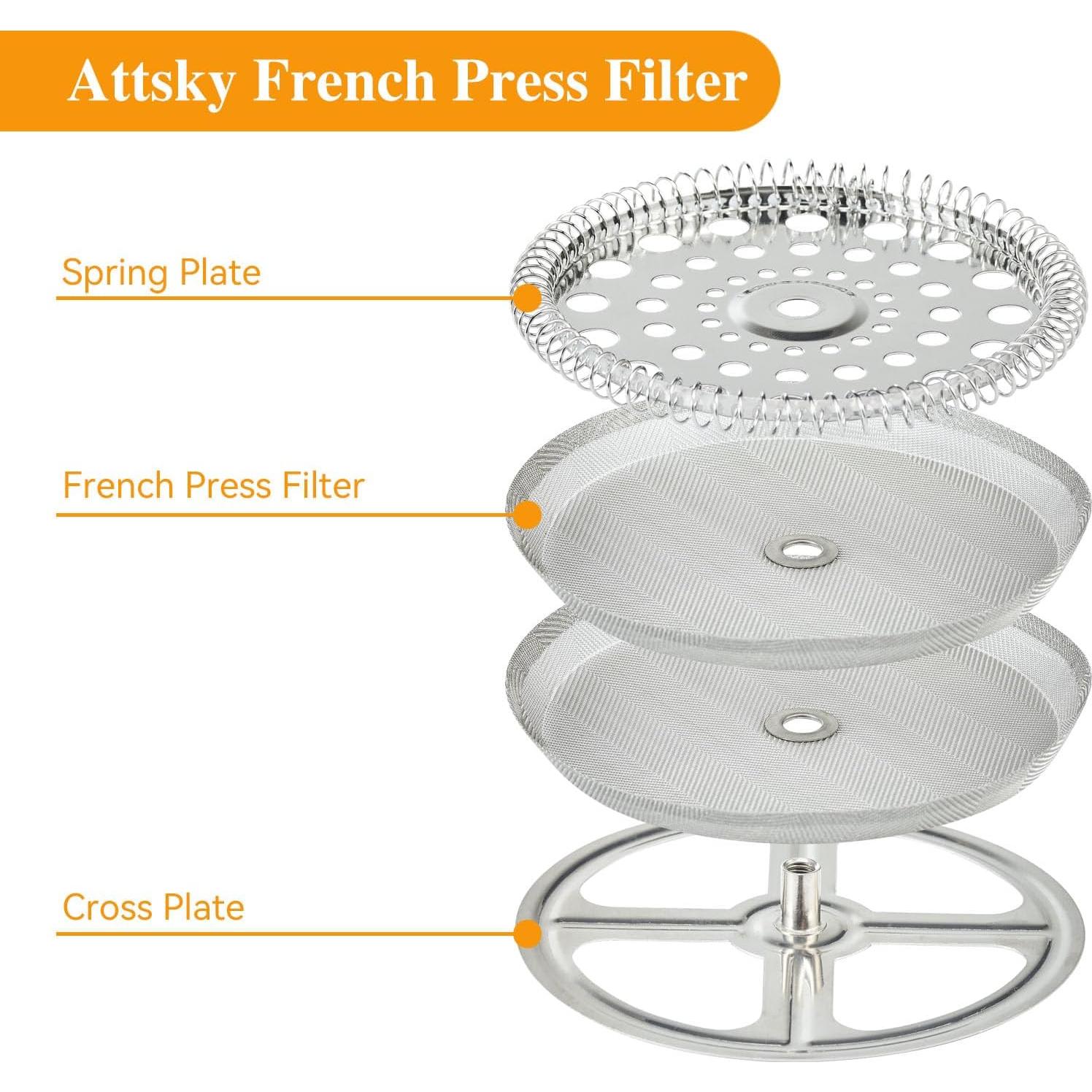 Juego de 8 Piezas Repuestos Prensa Francesa YMMIND Acero Inoxidable