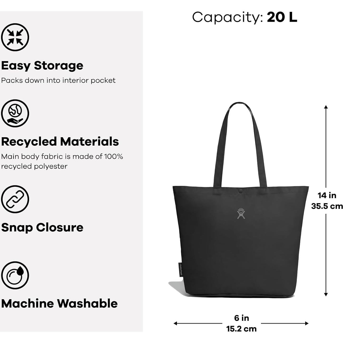 Bolsa Tote Plegable Hydro Flask 20L Agave 100% Reciclada