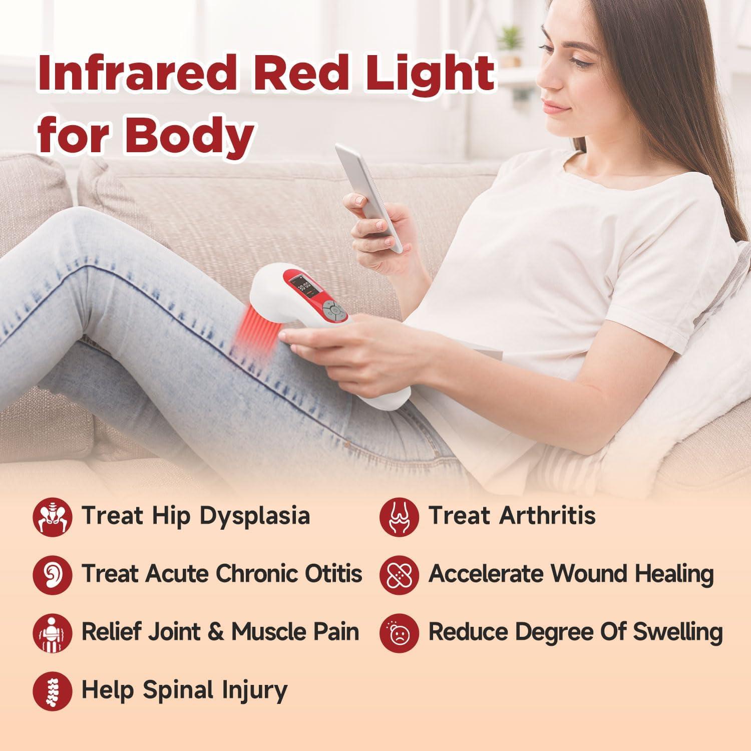 Dispositivo de Terapia de Luz Infrarroja GLOHFAN 5000mAh Alivio Dolor