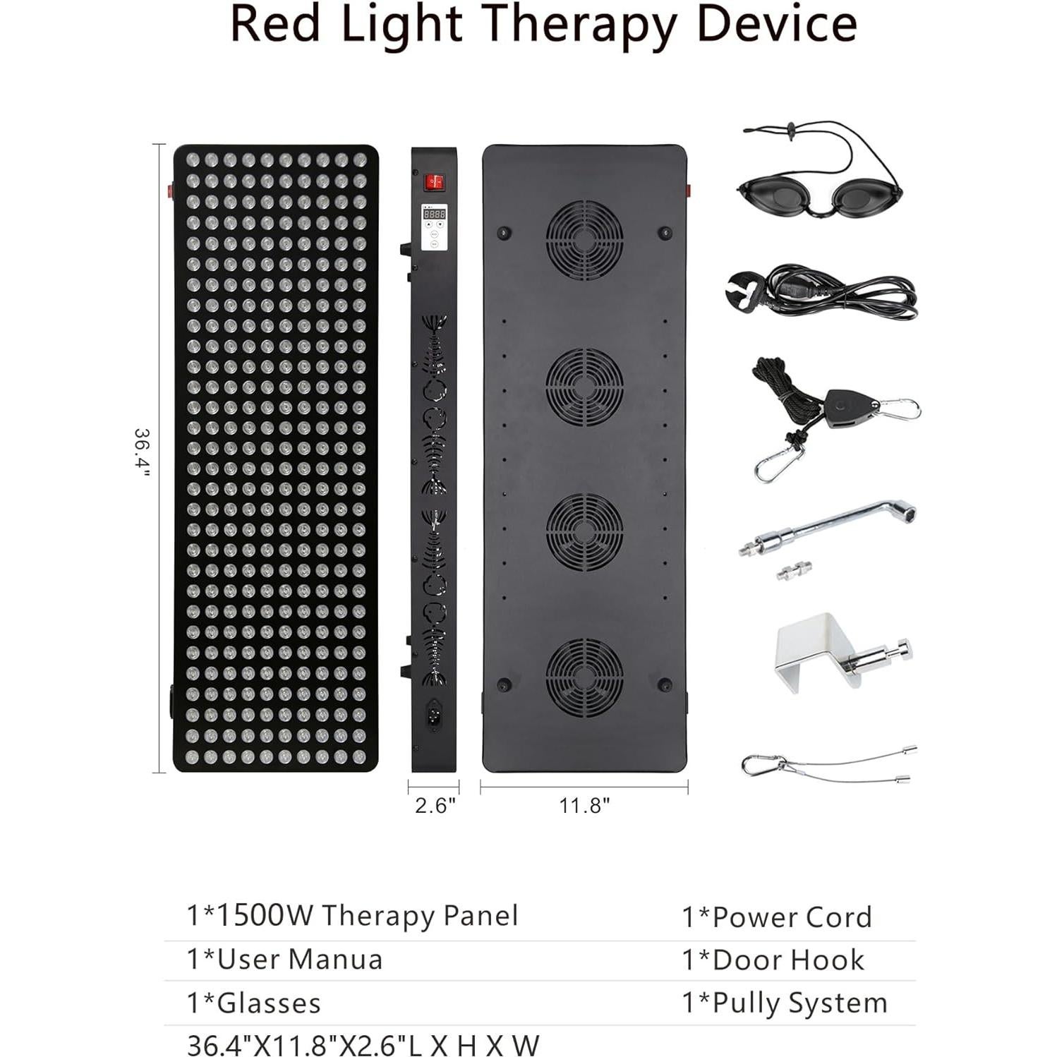 Panel de Terapia de Luz Roja Infrarroja 1500W Shuborui 300 LEDs