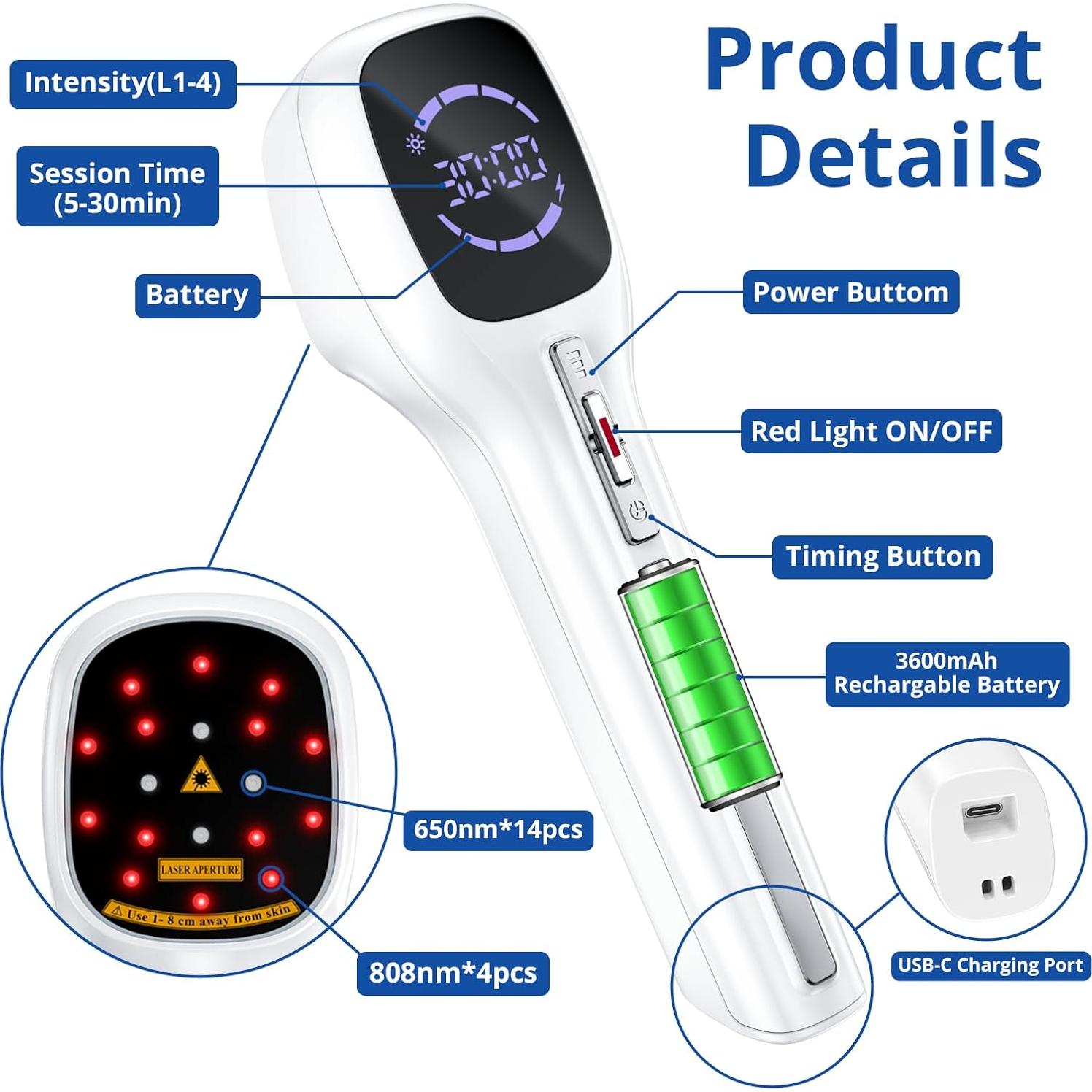 Terapia de Luz Roja Portátil Omedic para Alivio del Dolor