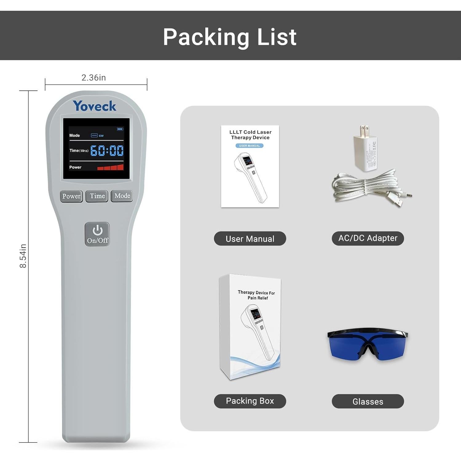 Dispositivo de Terapia de Luz Roja YOVECK 940nm 860nm 660nm