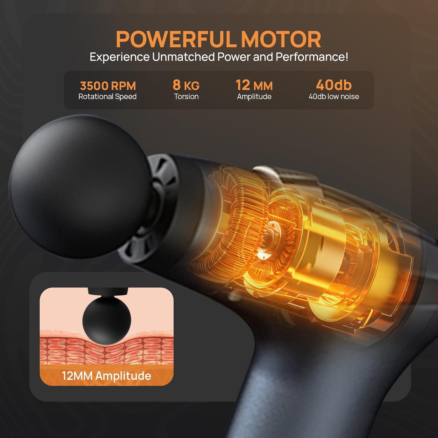 Pistola de Masaje ELEVANZA 3 en 1 con Cinturón y Mango Ajustable