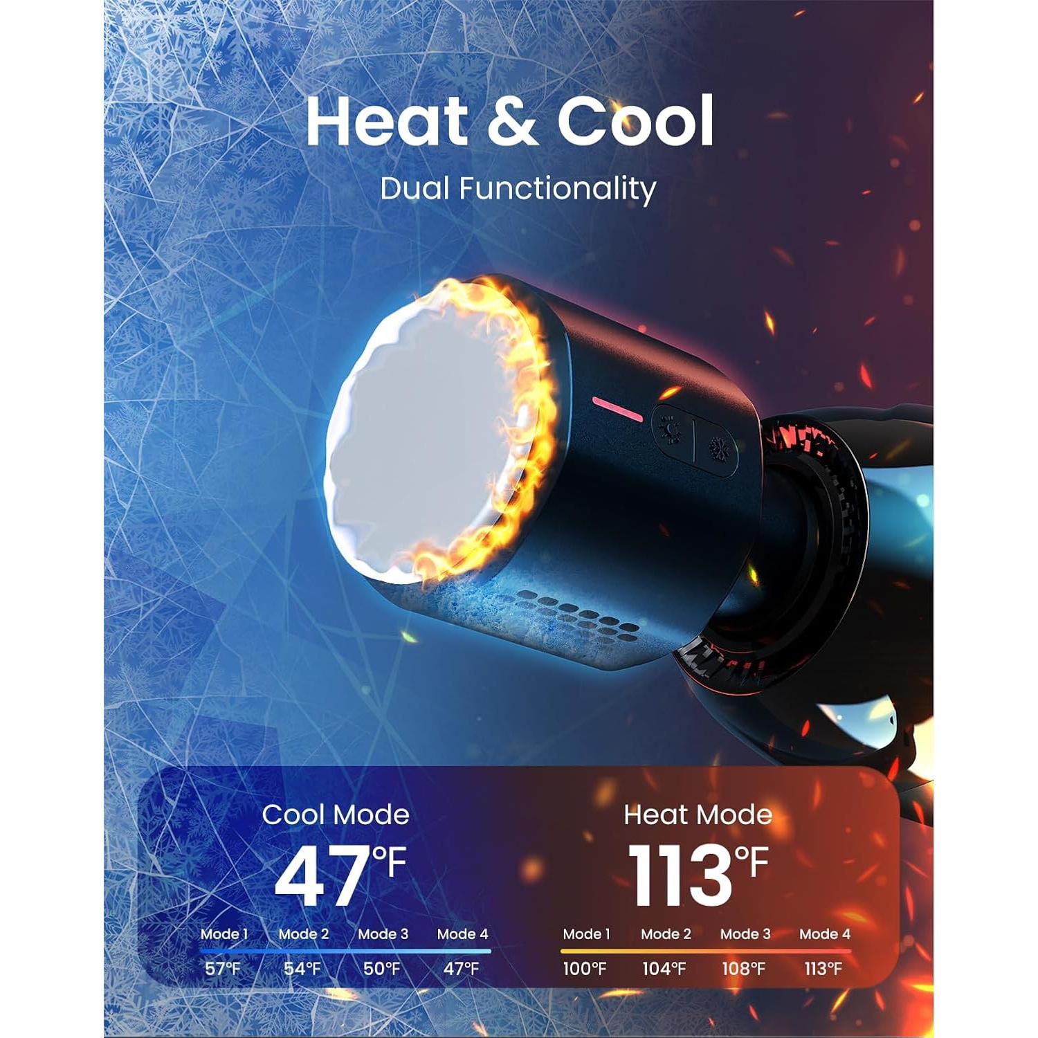 Pistola de Masaje RENPHO Power+ Thermacool Gris con Calor y Frío