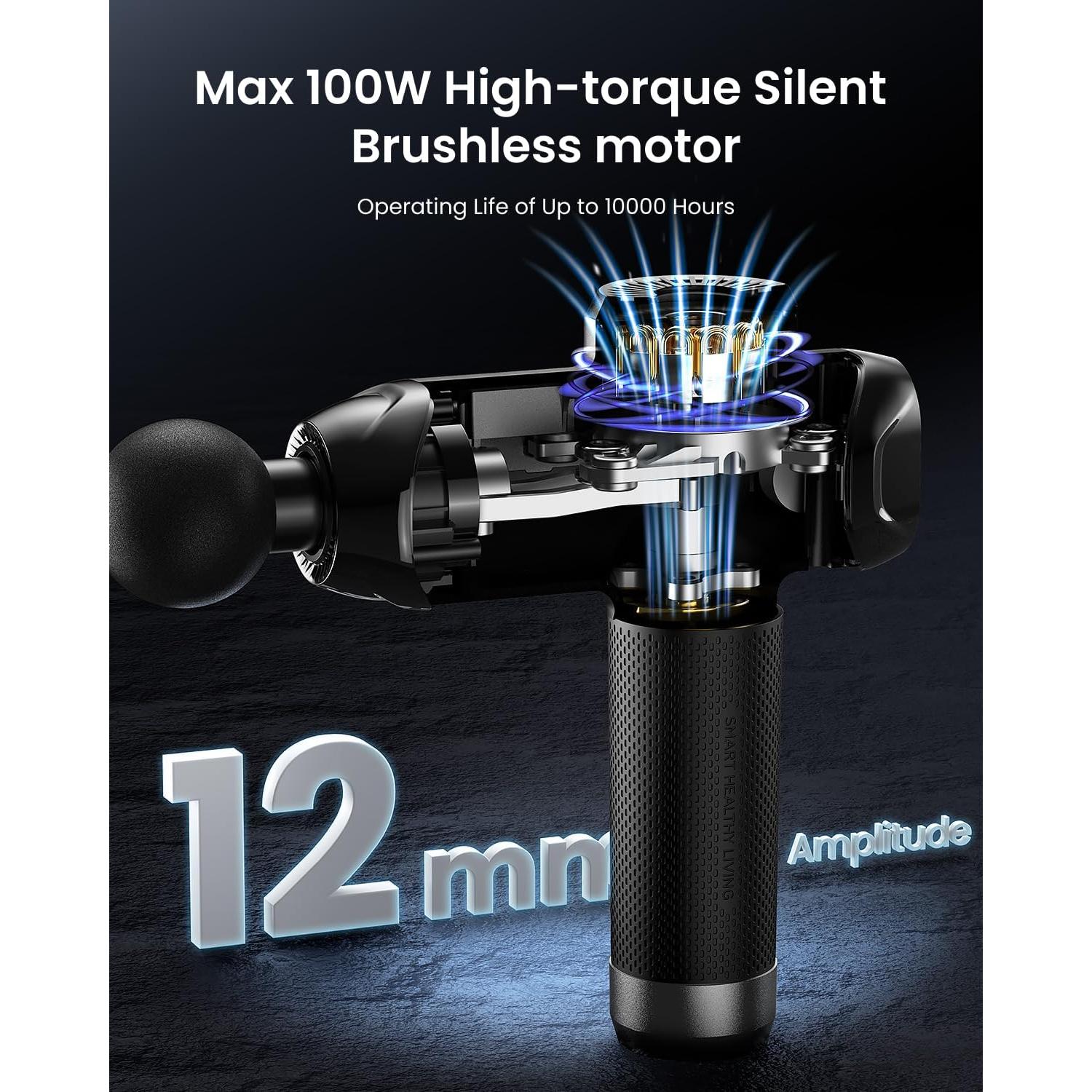 Pistola de Masaje RENPHO Power+ Thermacool Gris con Calor y Frío