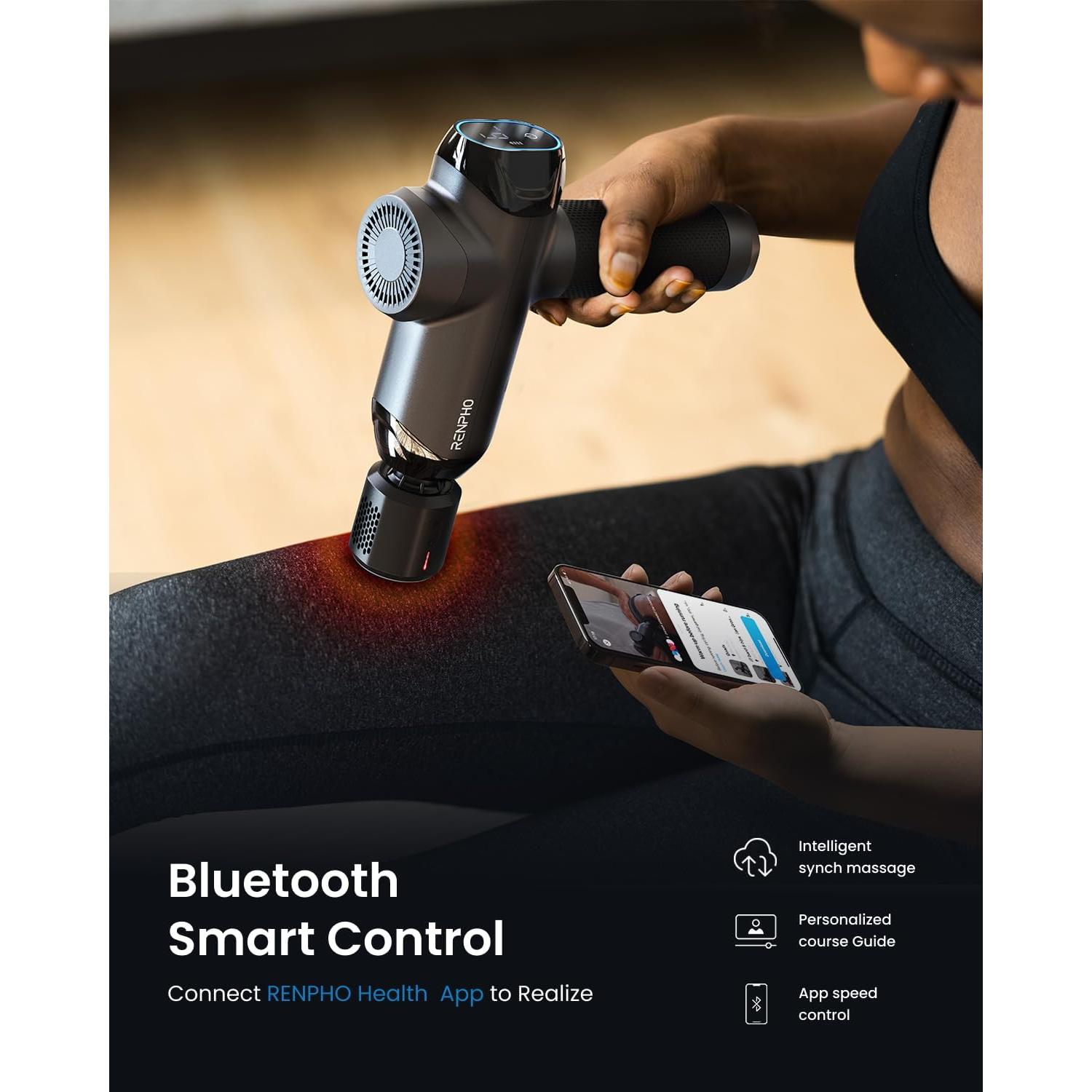 Pistola de Masaje RENPHO Power+ Thermacool Gris con Calor y Frío