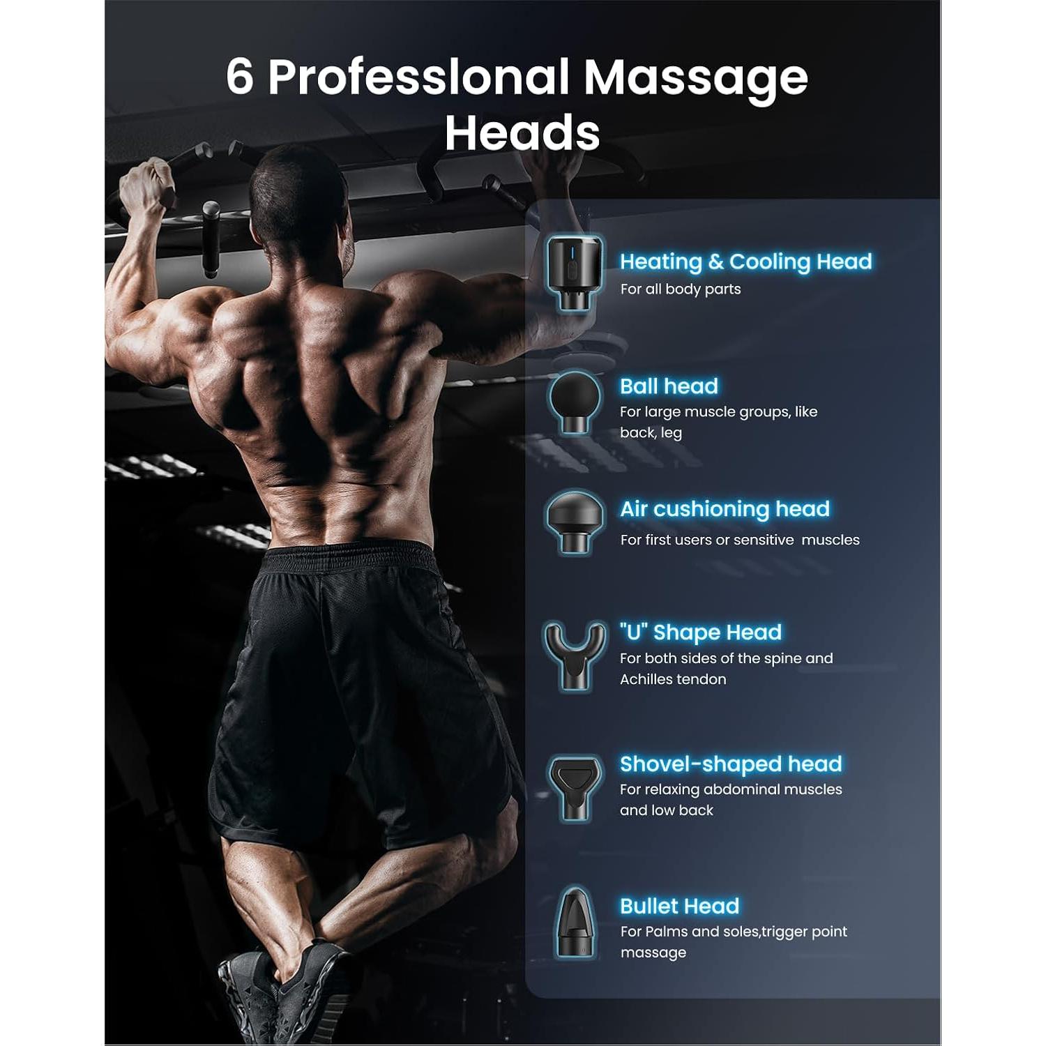 Pistola de Masaje RENPHO Power+ Thermacool Gris con Calor y Frío