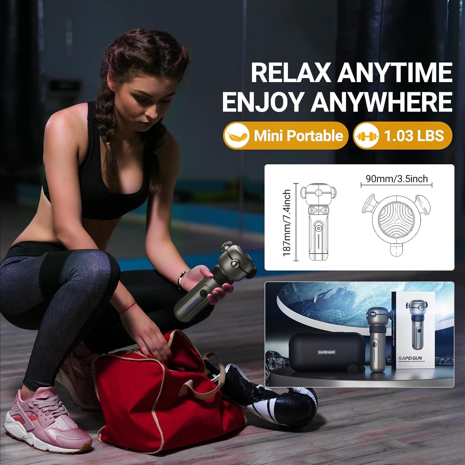 Pistola de Masaje Lite Pro - 6500 RPM, Alivio Muscular Portátil