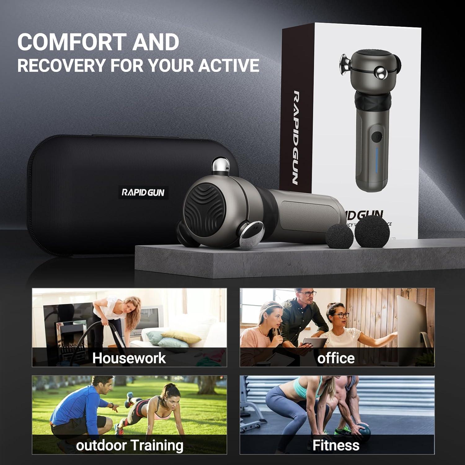 Pistola de Masaje Lite Pro - 6500 RPM, Alivio Muscular Portátil