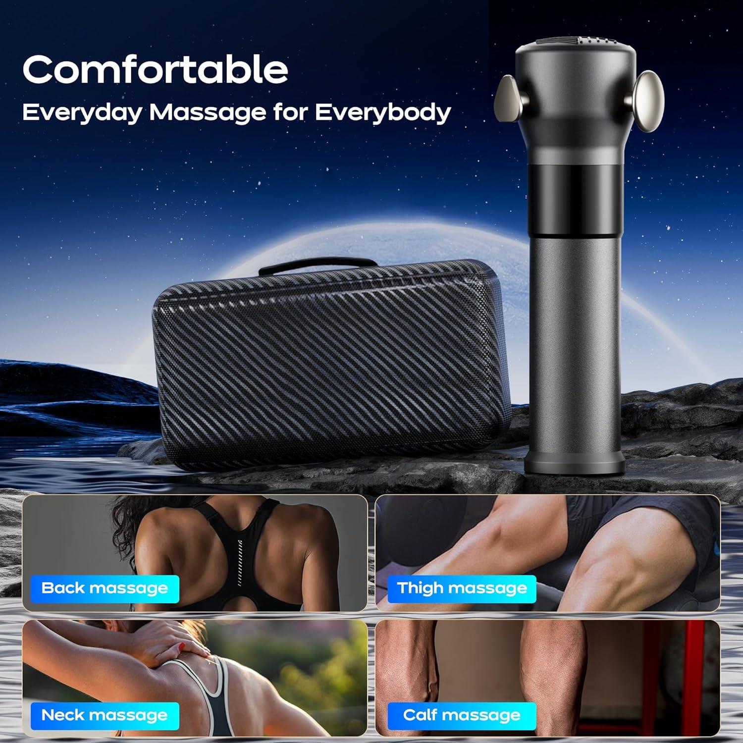 Pistola de Masaje OLEY F26 Eléctrica 3 Velocidades 4 Cabezas