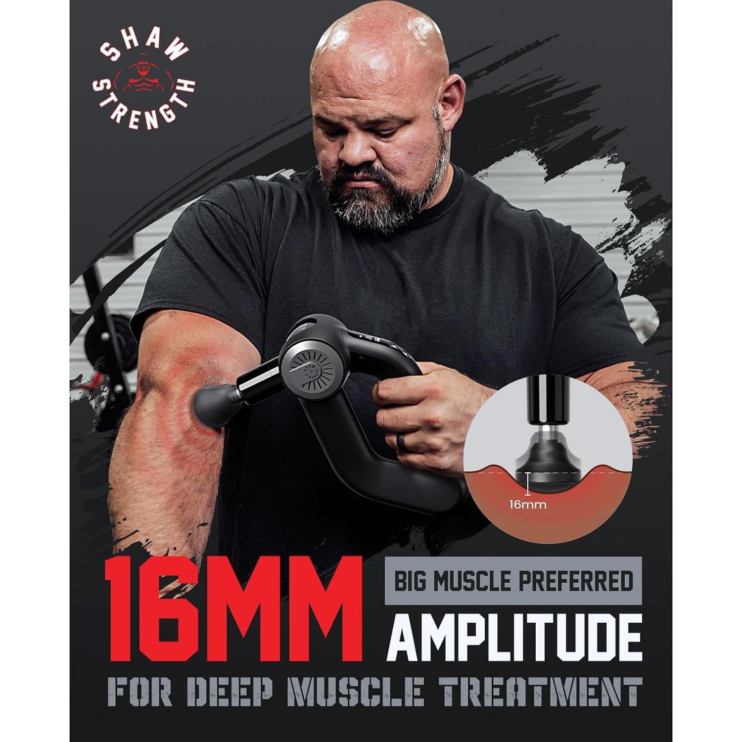 Pistola de Masaje Shaw Strength S6 Pro 16mm, 7 Accesorios