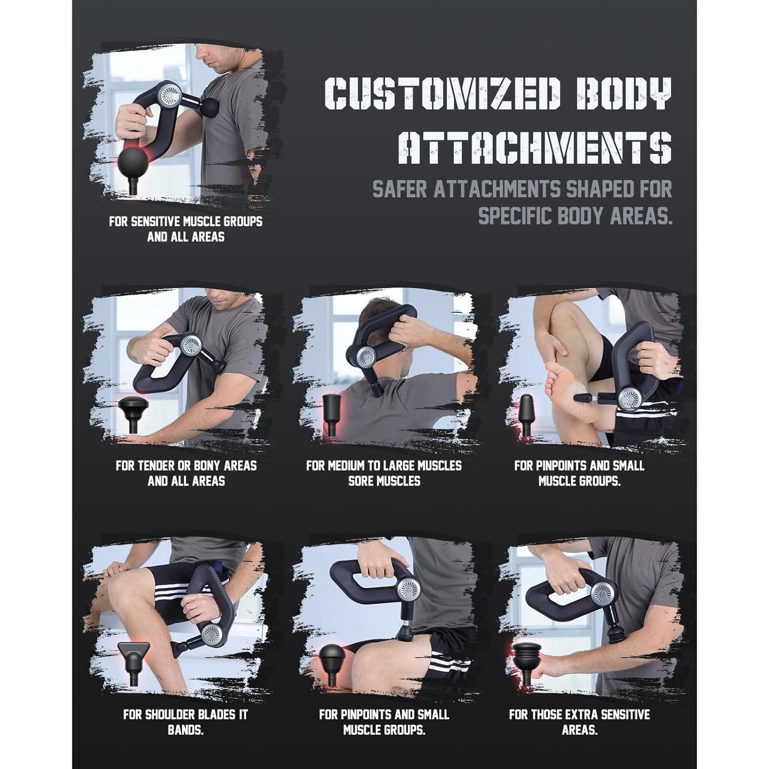 Pistola de Masaje Shaw Strength S6 Pro 16mm, 7 Accesorios