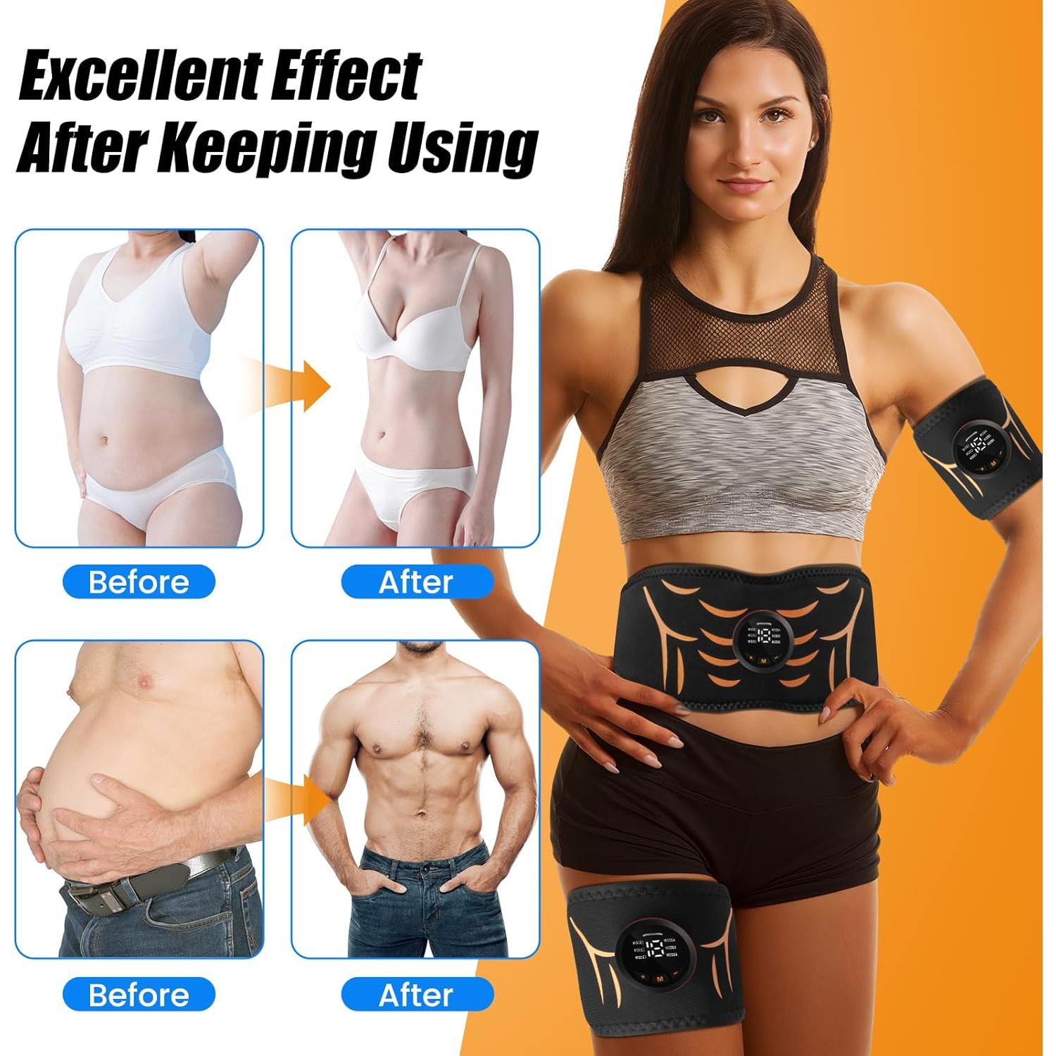 Cinturón Estimulador Muscular Abdominal Woflend 6 Modos 18 Niveles