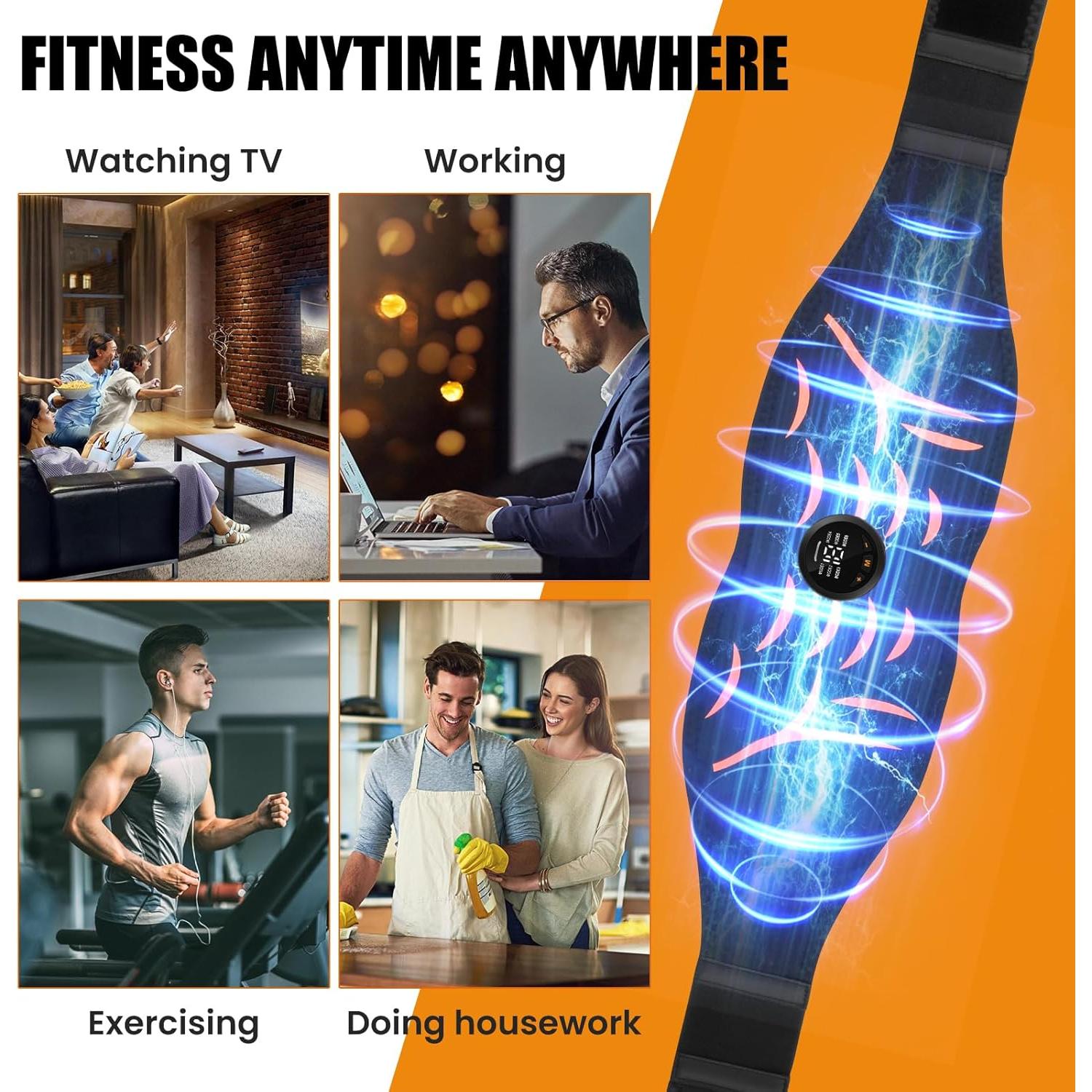 Cinturón Estimulador Muscular Abdominal Woflend 6 Modos 18 Niveles