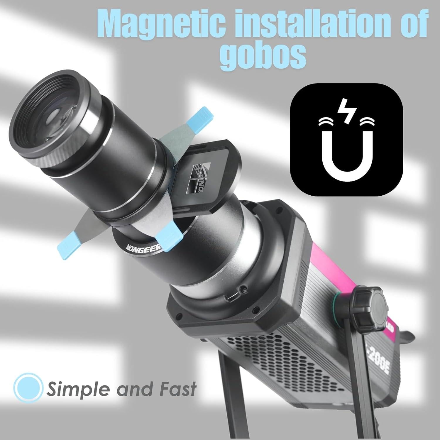 Snoot Óptico Bowens DF DIGITALFOTO con 4 Filtros y 25 Gobos