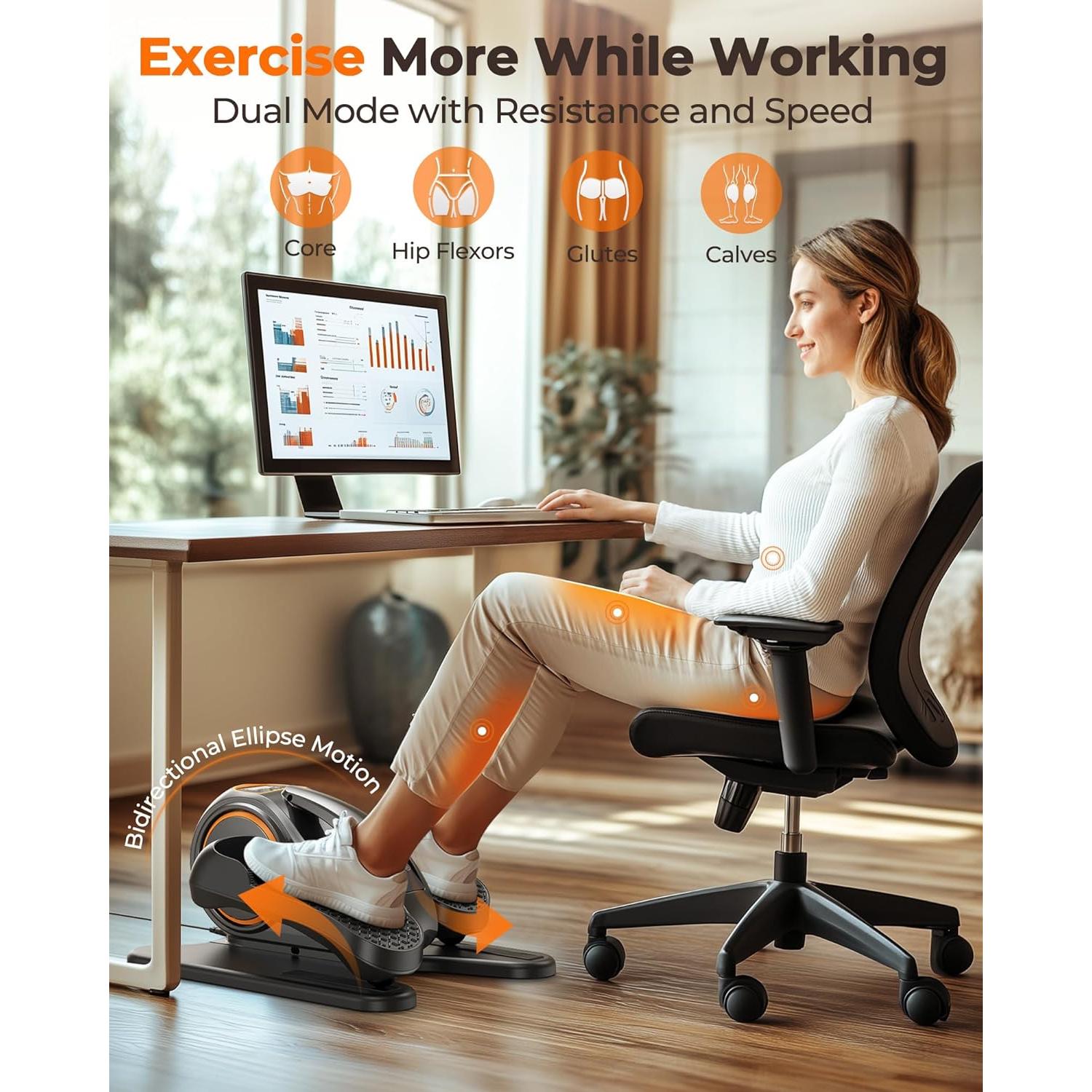 YOSUDA Elíptica Bajo Escritorio Pro con Control Remoto 10 Niveles