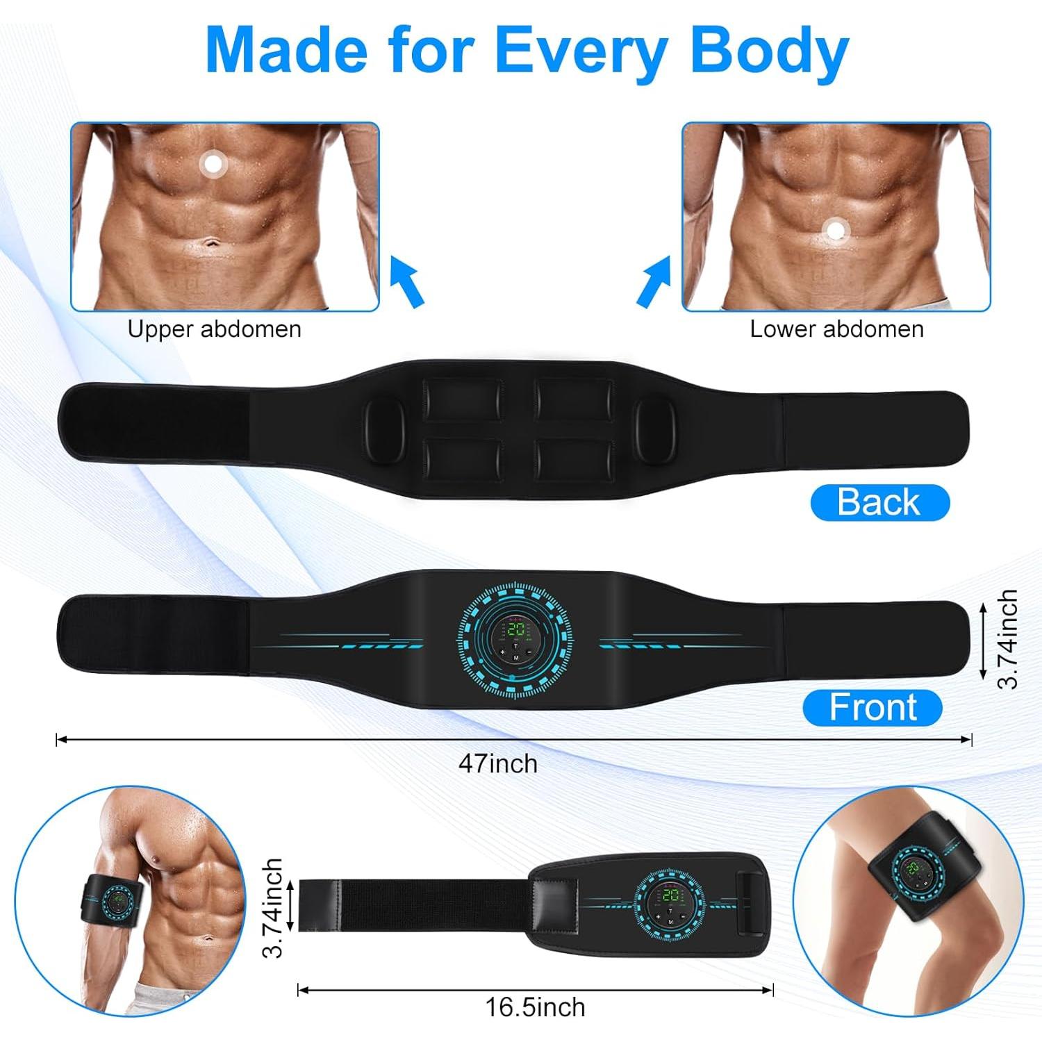 Estimulador Muscular KETAN ABS - Cinturón Tonificador 3 en 1