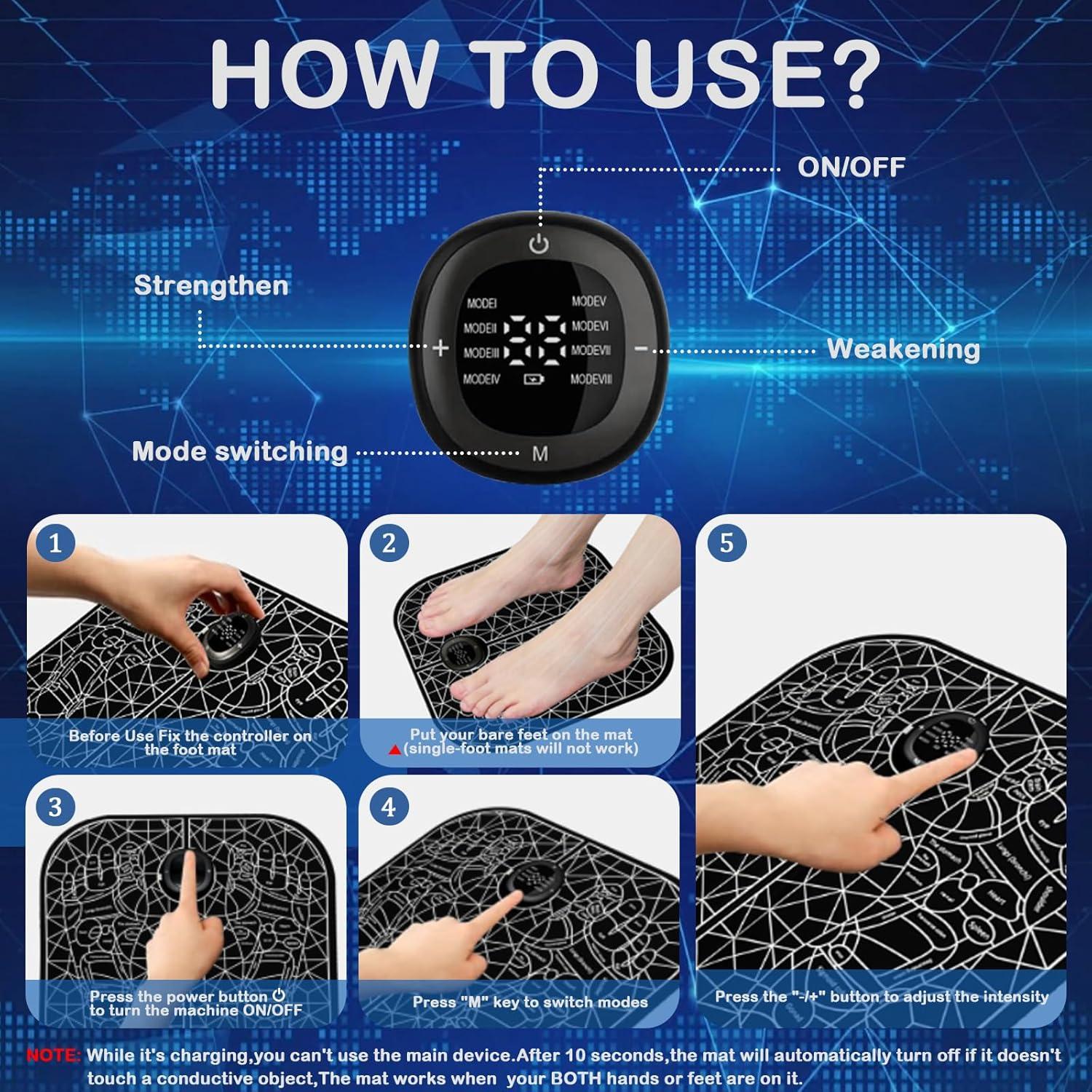 Masajeador de Pies Eléctrico TOGECOS TENS Doble Canal 32cm