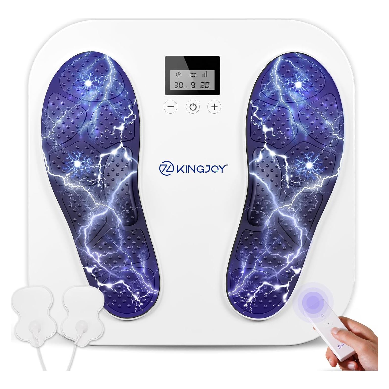 Masajeador de Pies KINGJOY EMS TENS Blanco 10 Modos 20 Intensidades