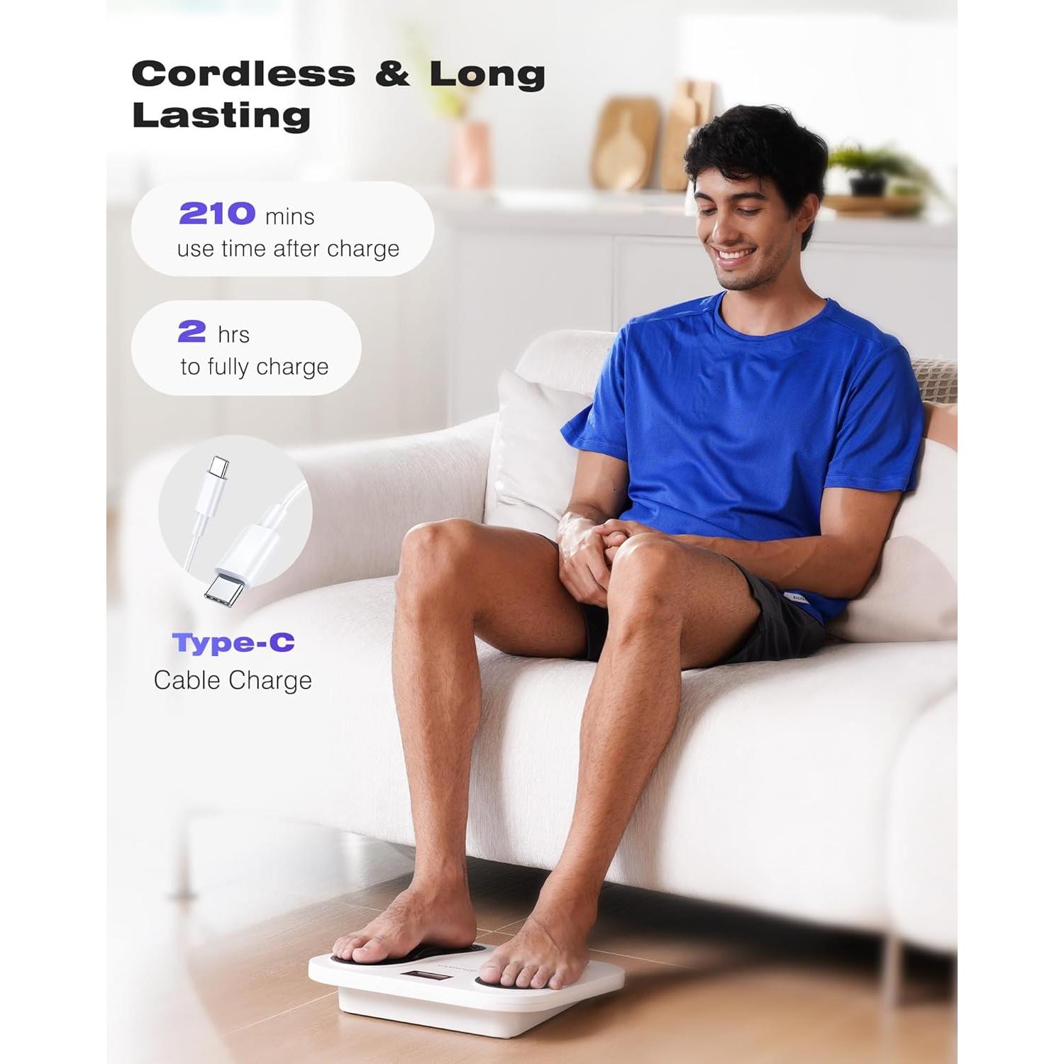 Masajeador de Pies KINGJOY EMS TENS Blanco 10 Modos 20 Intensidades