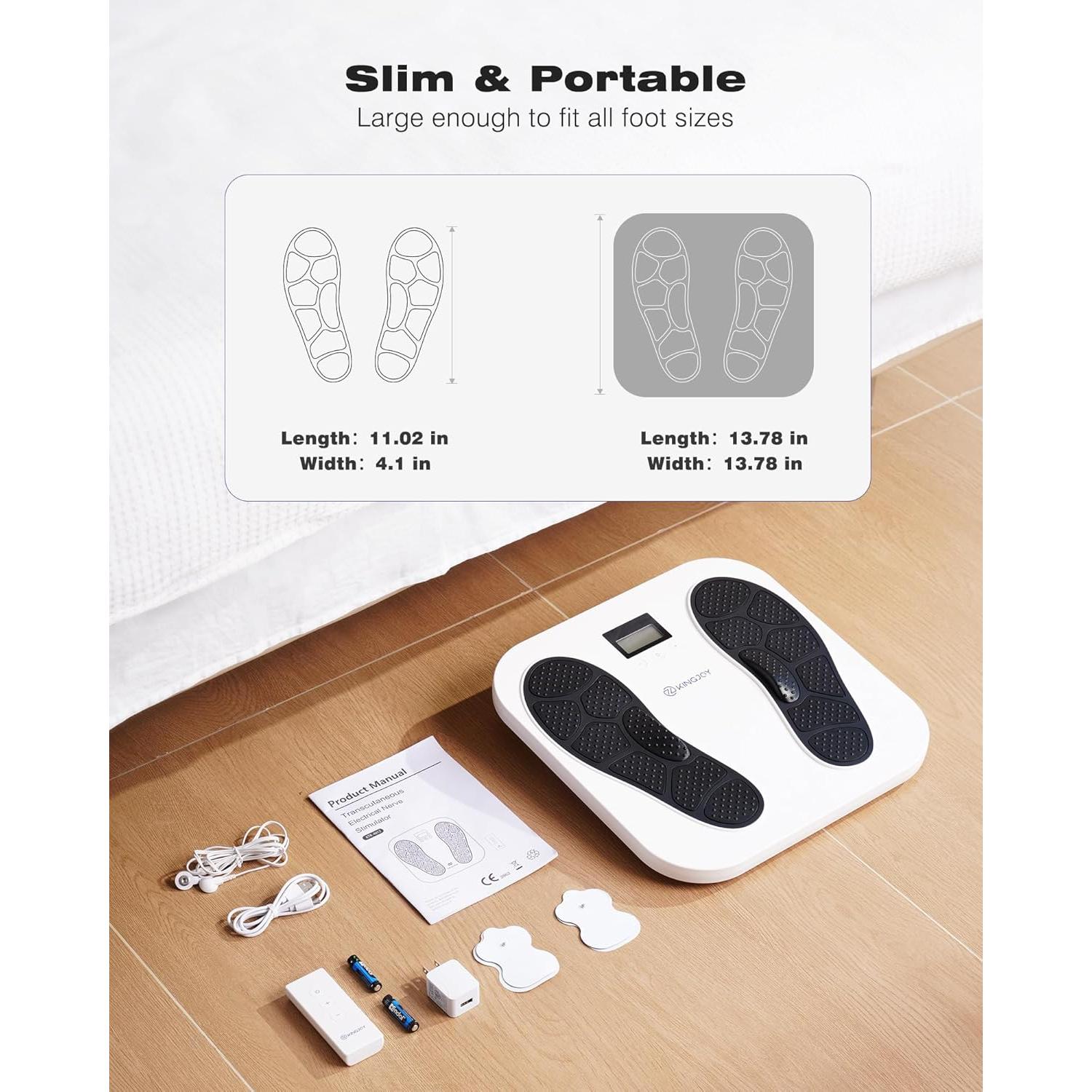 Masajeador de Pies KINGJOY EMS TENS Blanco 10 Modos 20 Intensidades