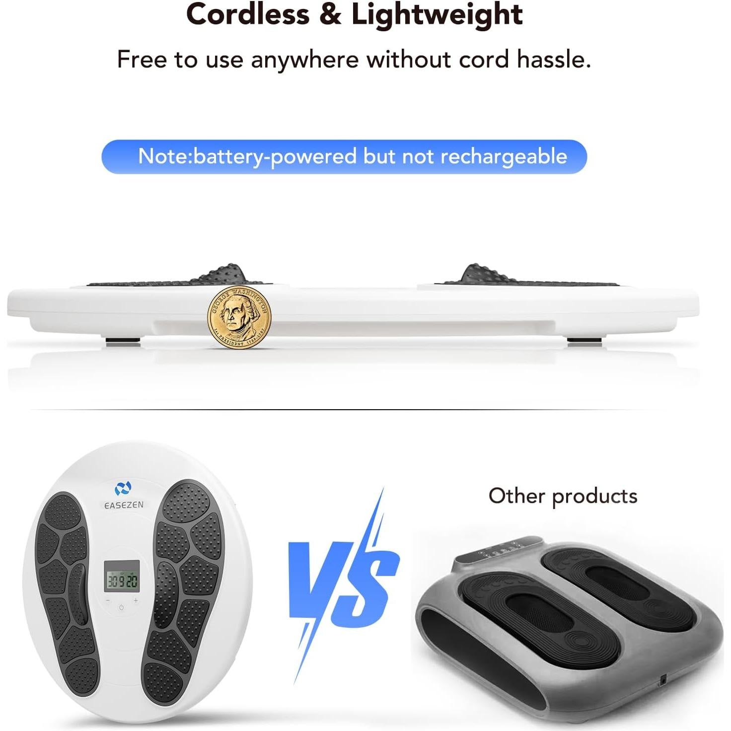 Masajeador de pies EaseZen TENS y EMS - 10 Modos, 20 Intensidades